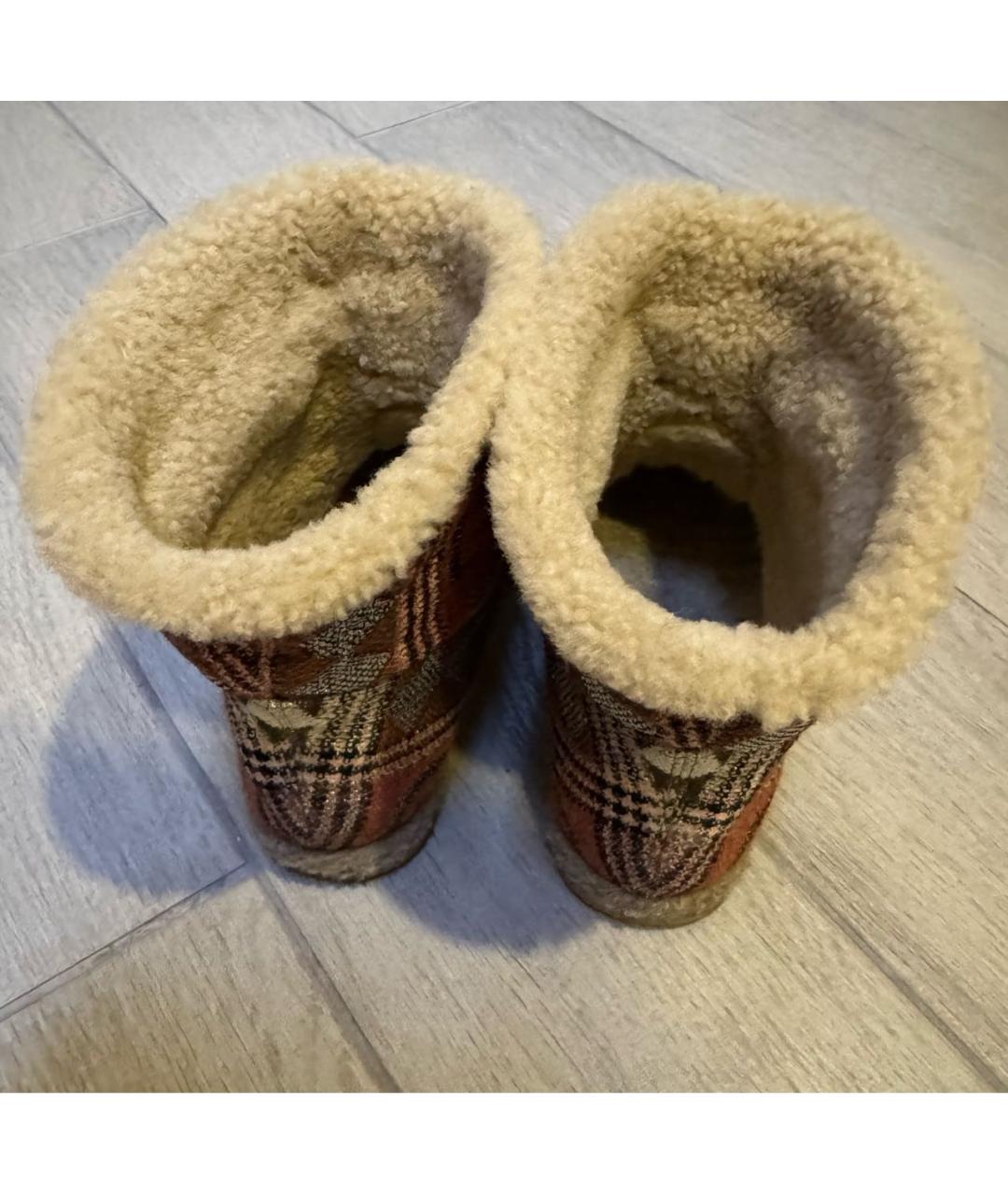 GUCCI Коричневые текстильные полусапоги, фото 5