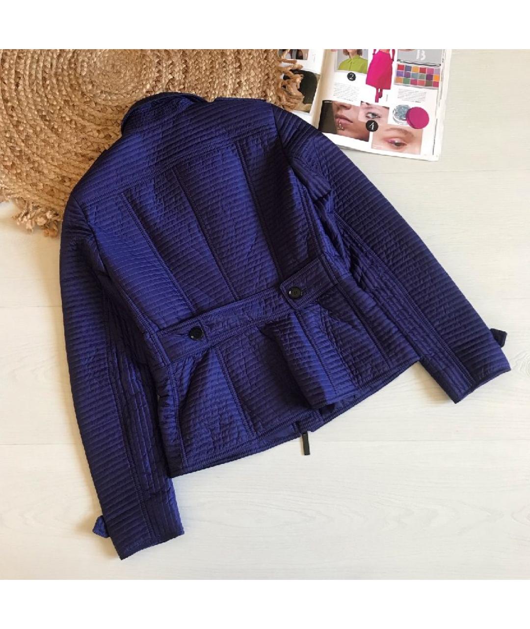 BURBERRY Синяя ацетатная куртка, фото 4