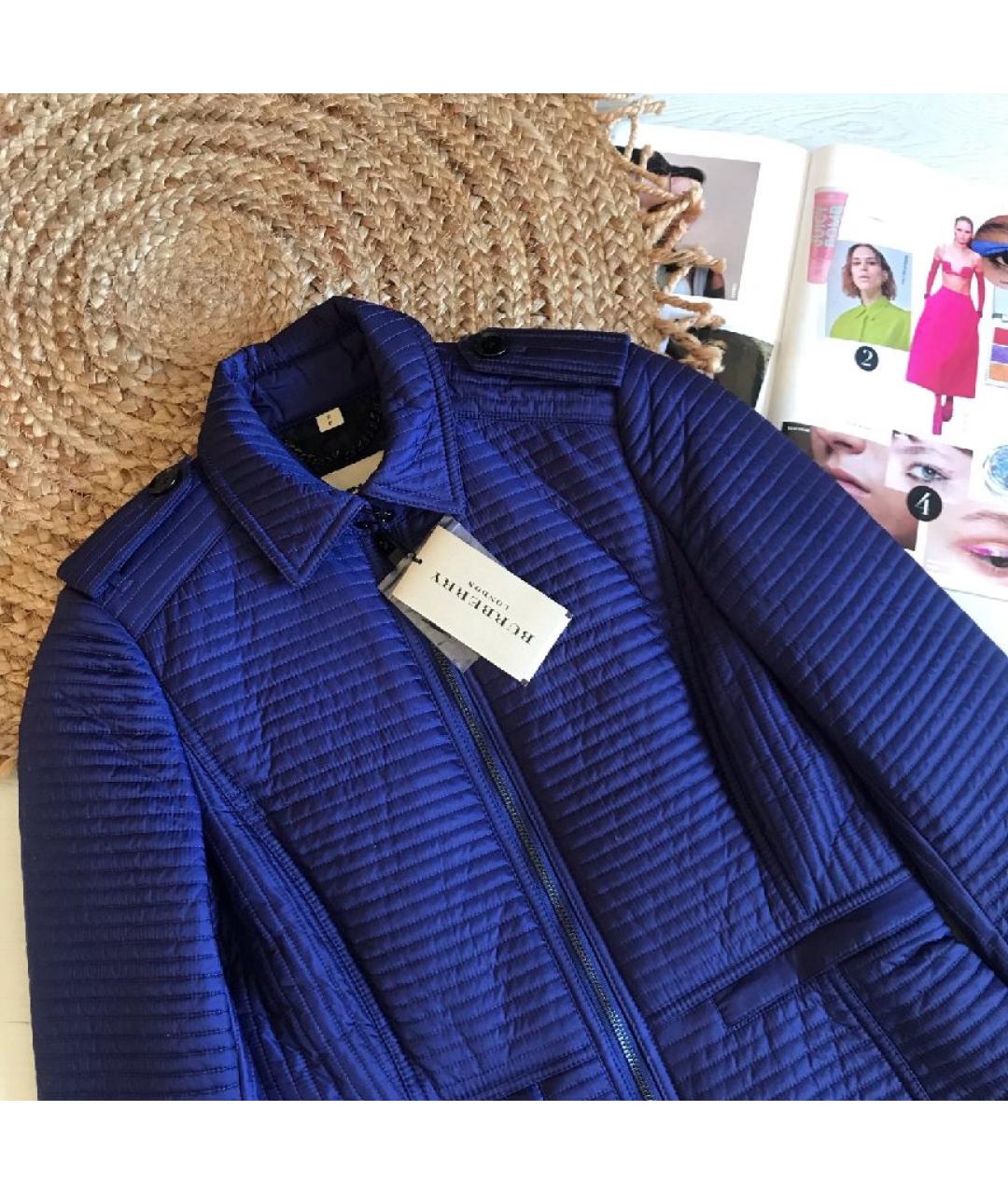 BURBERRY Синяя ацетатная куртка, фото 2