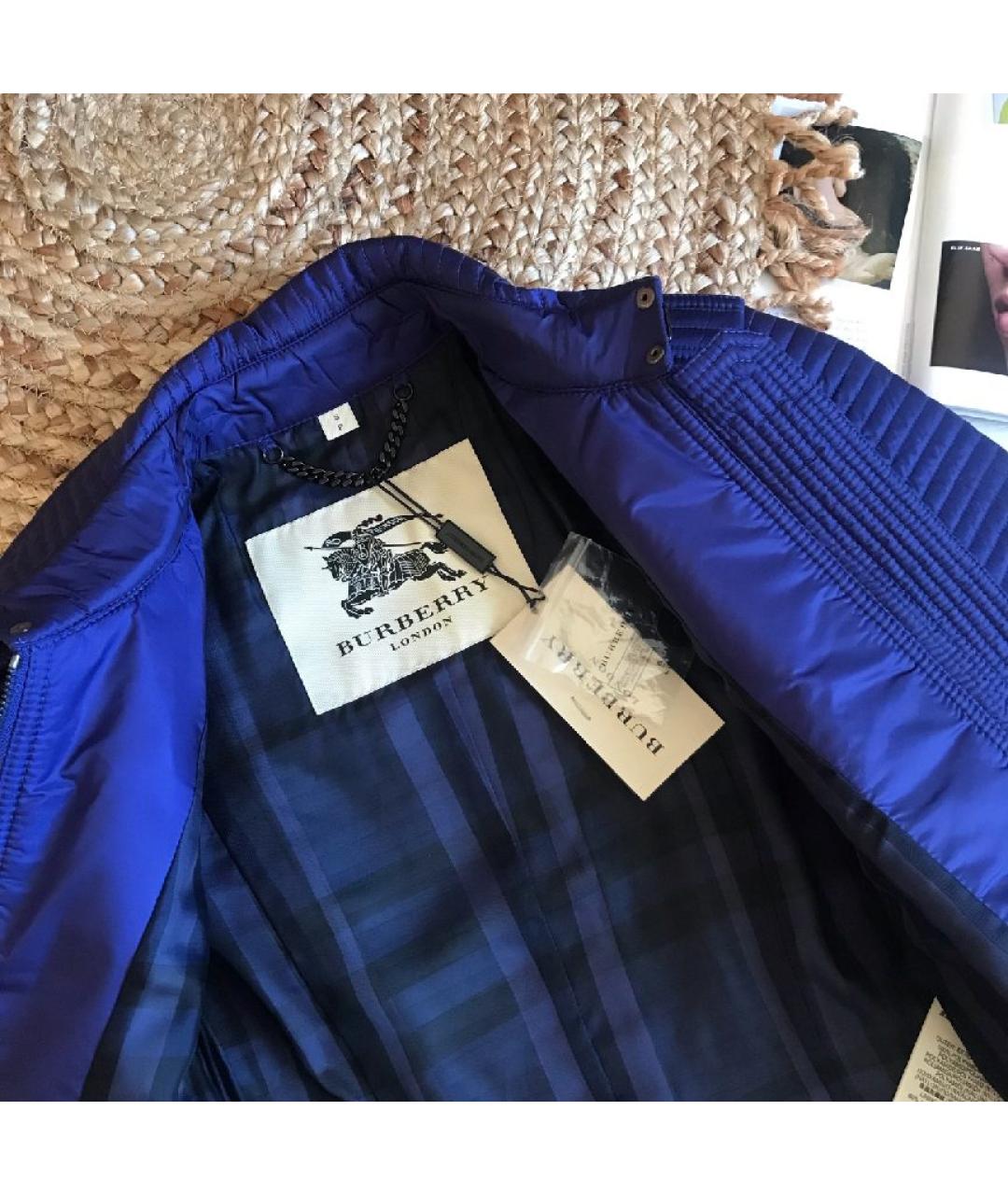 BURBERRY Синяя ацетатная куртка, фото 5