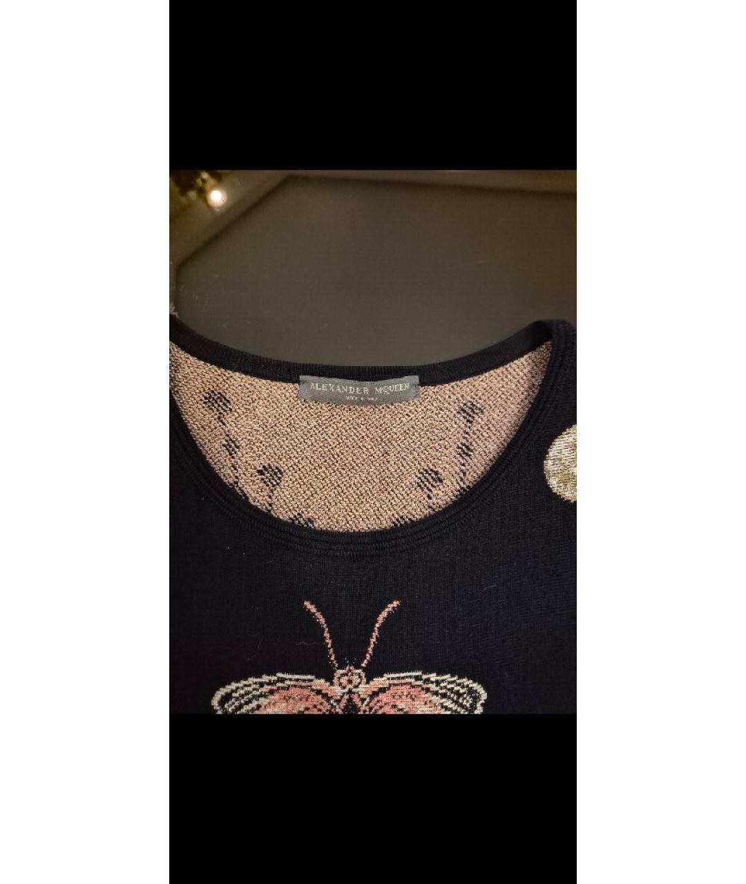 ALEXANDER MCQUEEN Мульти шерстяное коктейльное платье, фото 5