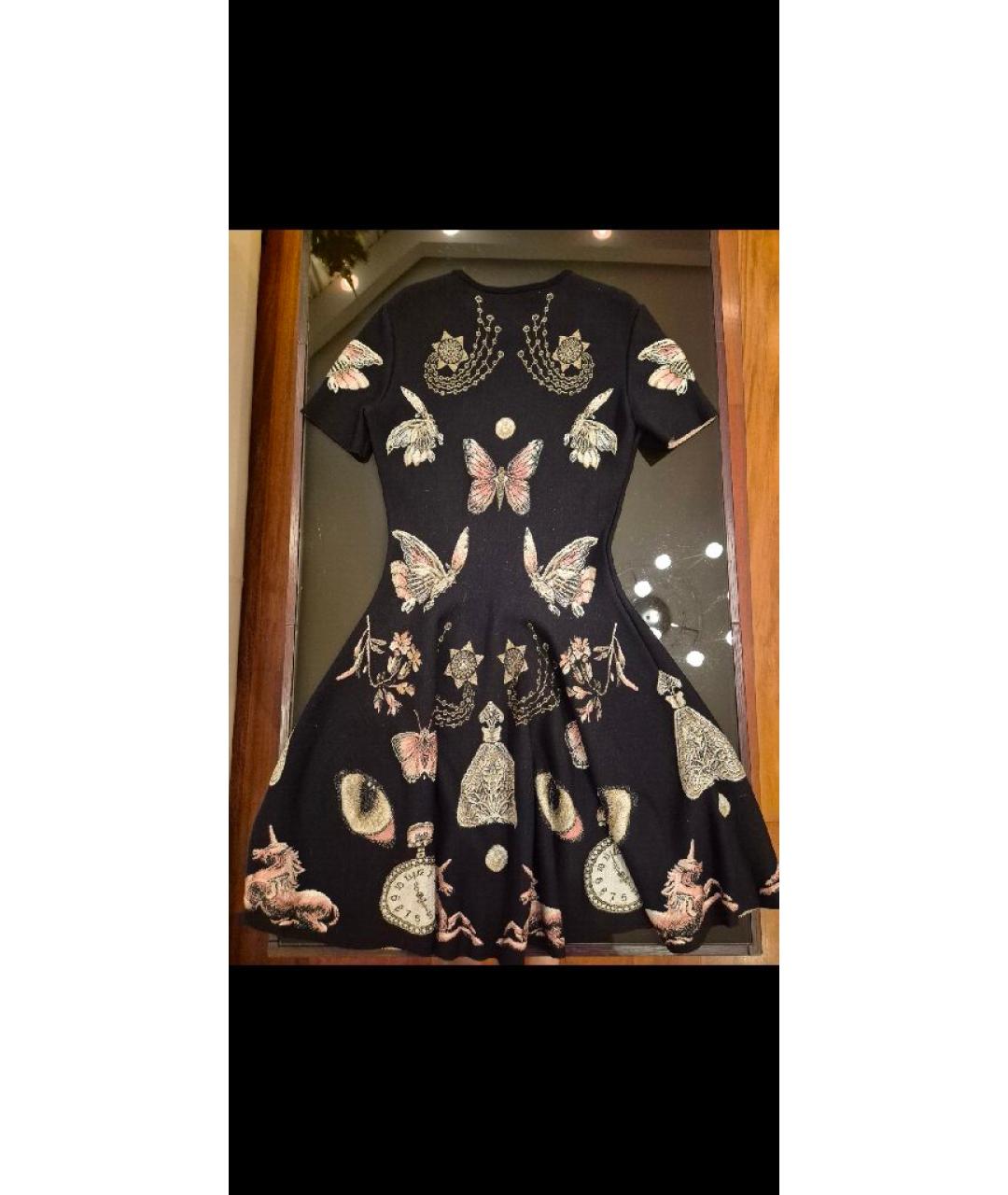 ALEXANDER MCQUEEN Мульти шерстяное коктейльное платье, фото 2