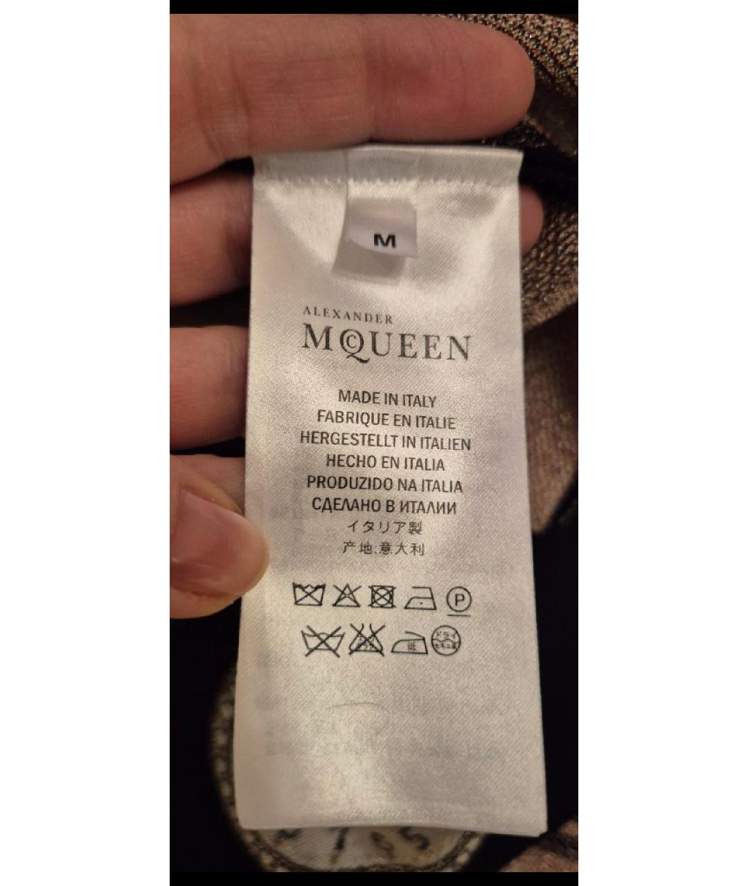 ALEXANDER MCQUEEN Мульти шерстяное коктейльное платье, фото 7