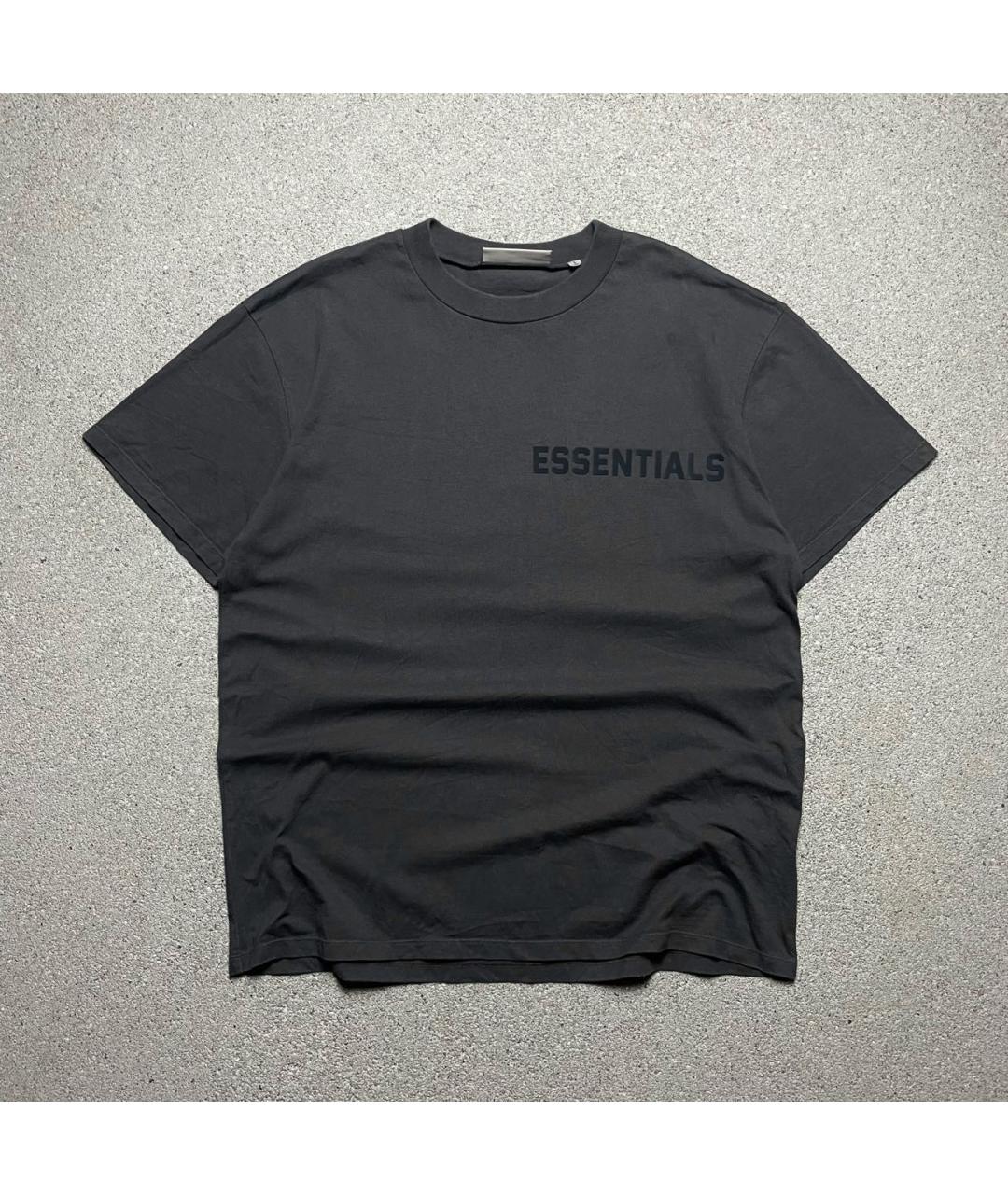 FEAR OF GOD ESSENTIALS Антрацитовая хлопковая футболка, фото 9