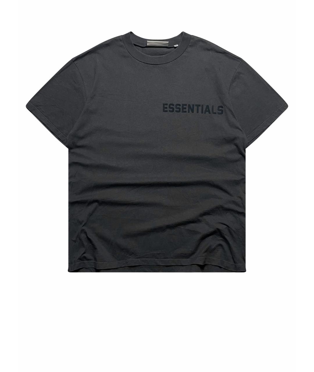FEAR OF GOD ESSENTIALS Антрацитовая хлопковая футболка, фото 1