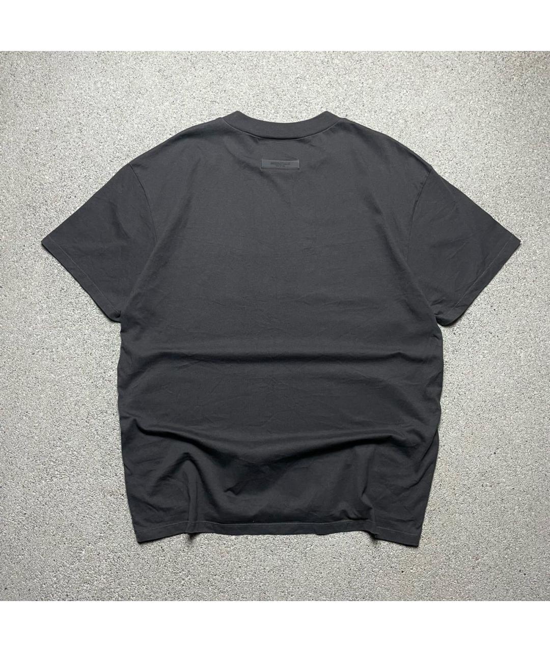 FEAR OF GOD ESSENTIALS Антрацитовая хлопковая футболка, фото 3