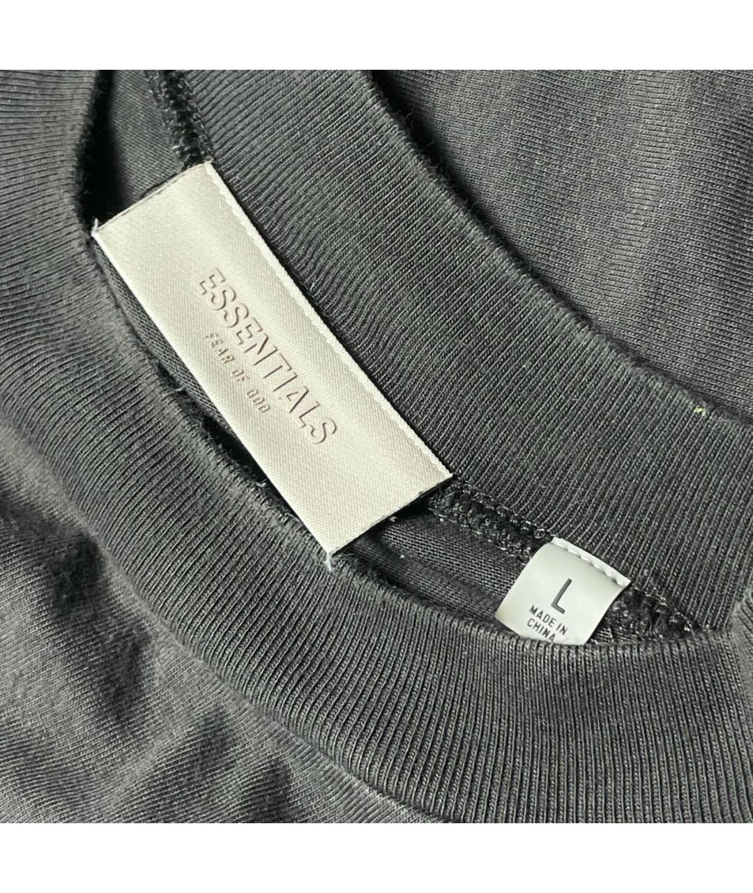 FEAR OF GOD ESSENTIALS Антрацитовая хлопковая футболка, фото 7
