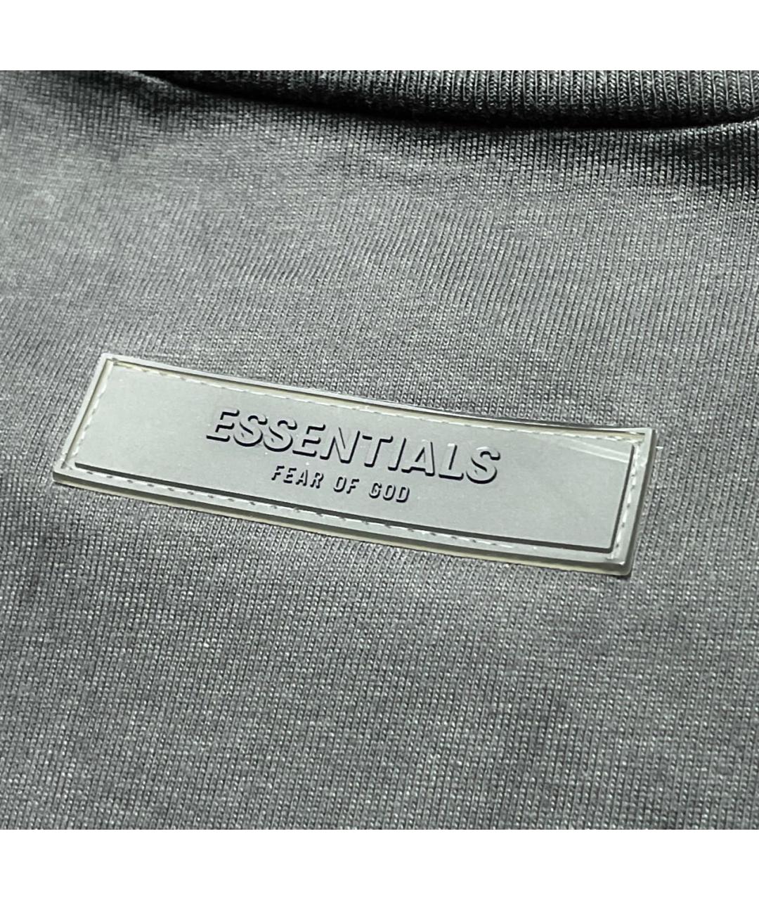 FEAR OF GOD ESSENTIALS Антрацитовая хлопковая футболка, фото 6
