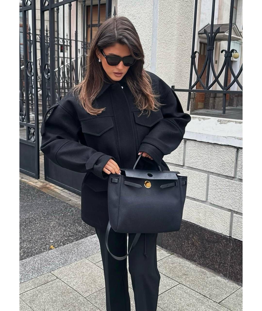 HERMES Черная кожаная сумка через плечо, фото 3