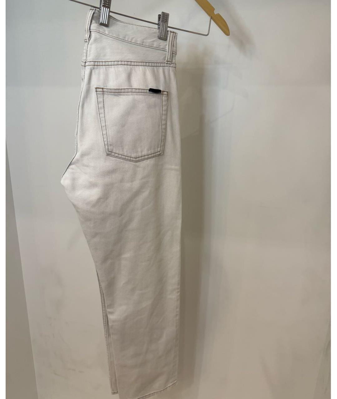 SAINT LAURENT Бежевые хлопковые прямые джинсы, фото 2