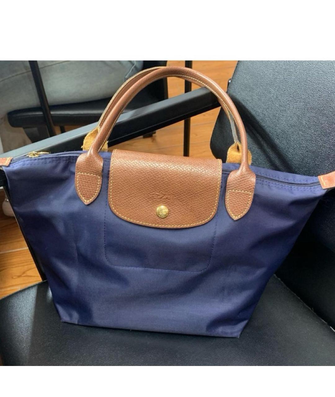 LONGCHAMP Темно-синяя тканевая сумка тоут, фото 6