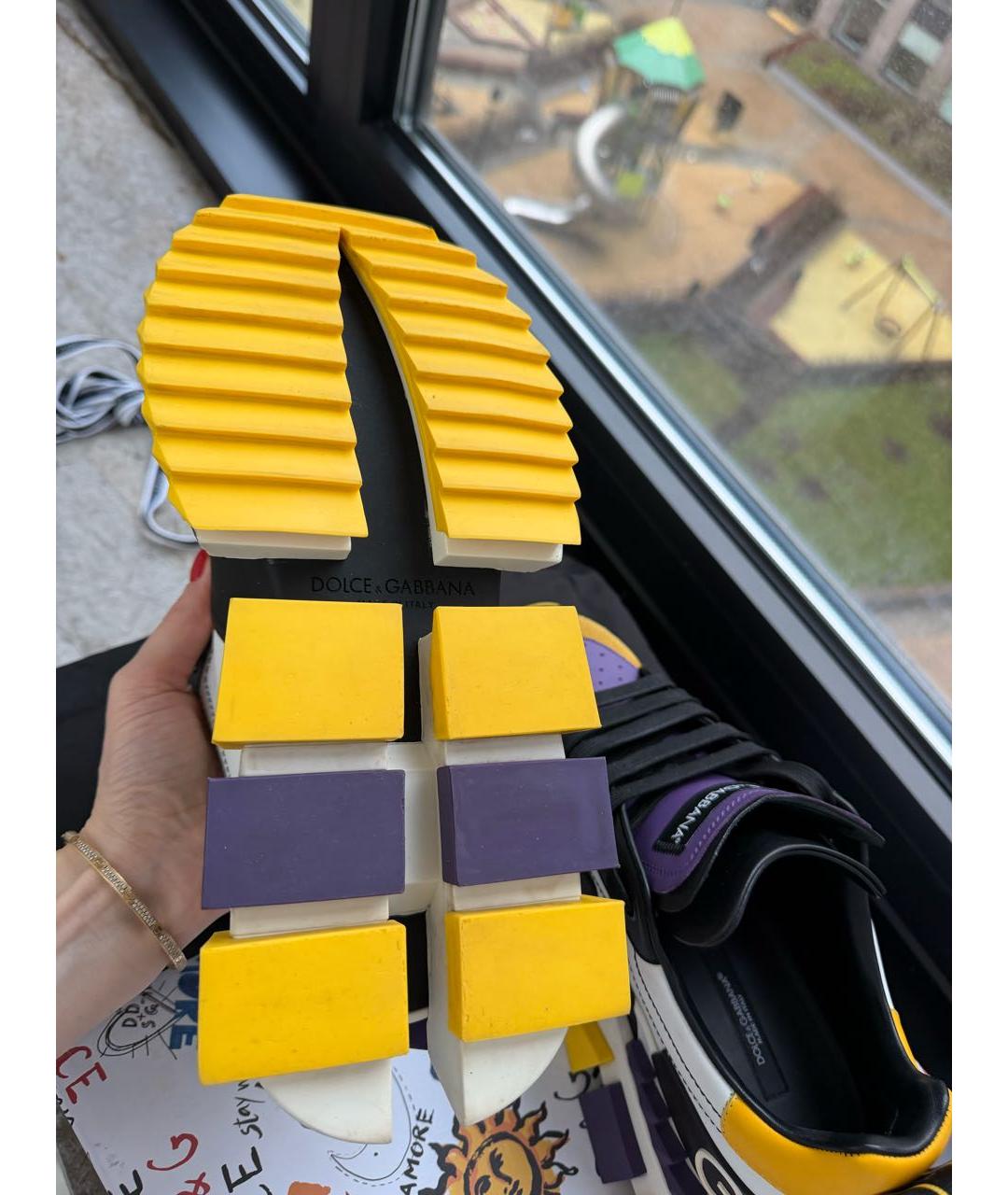 DOLCE&GABBANA Мульти кожаные кроссовки, фото 5