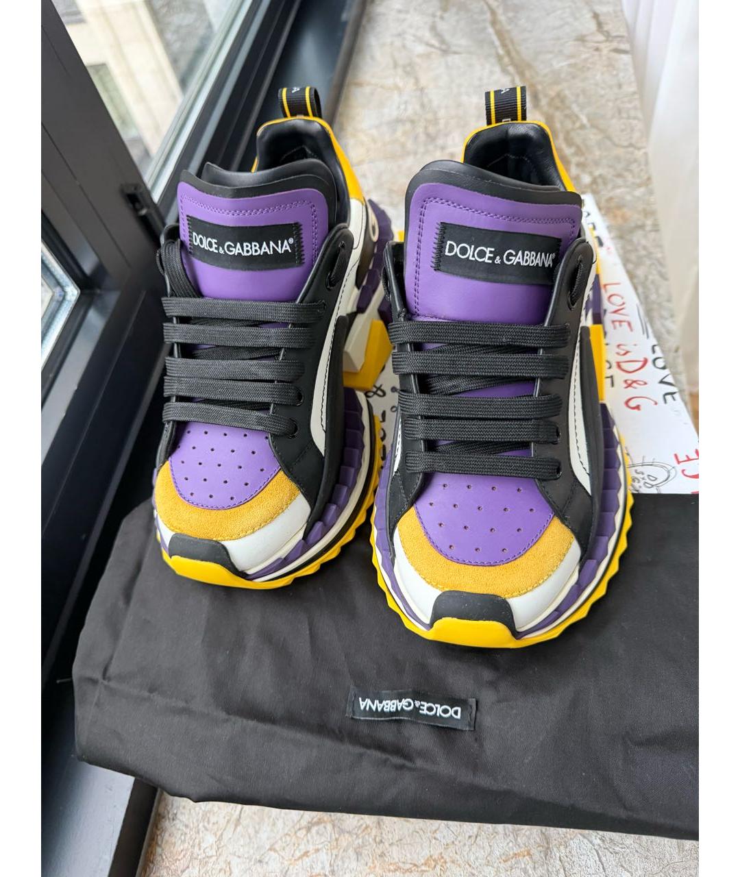 DOLCE&GABBANA Мульти кожаные кроссовки, фото 2