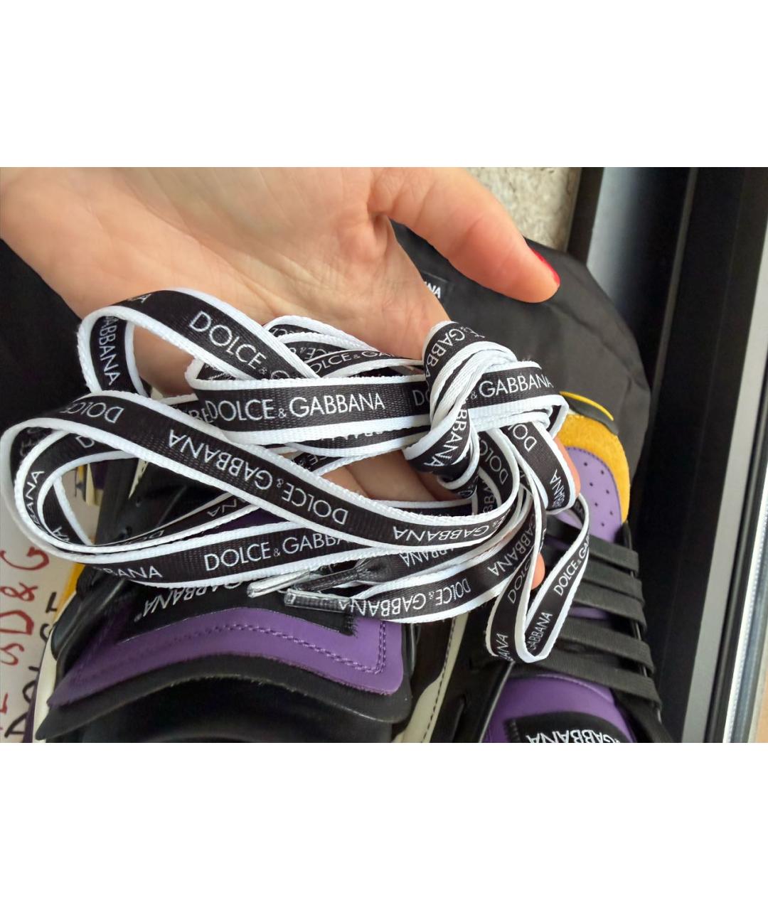 DOLCE&GABBANA Мульти кожаные кроссовки, фото 6