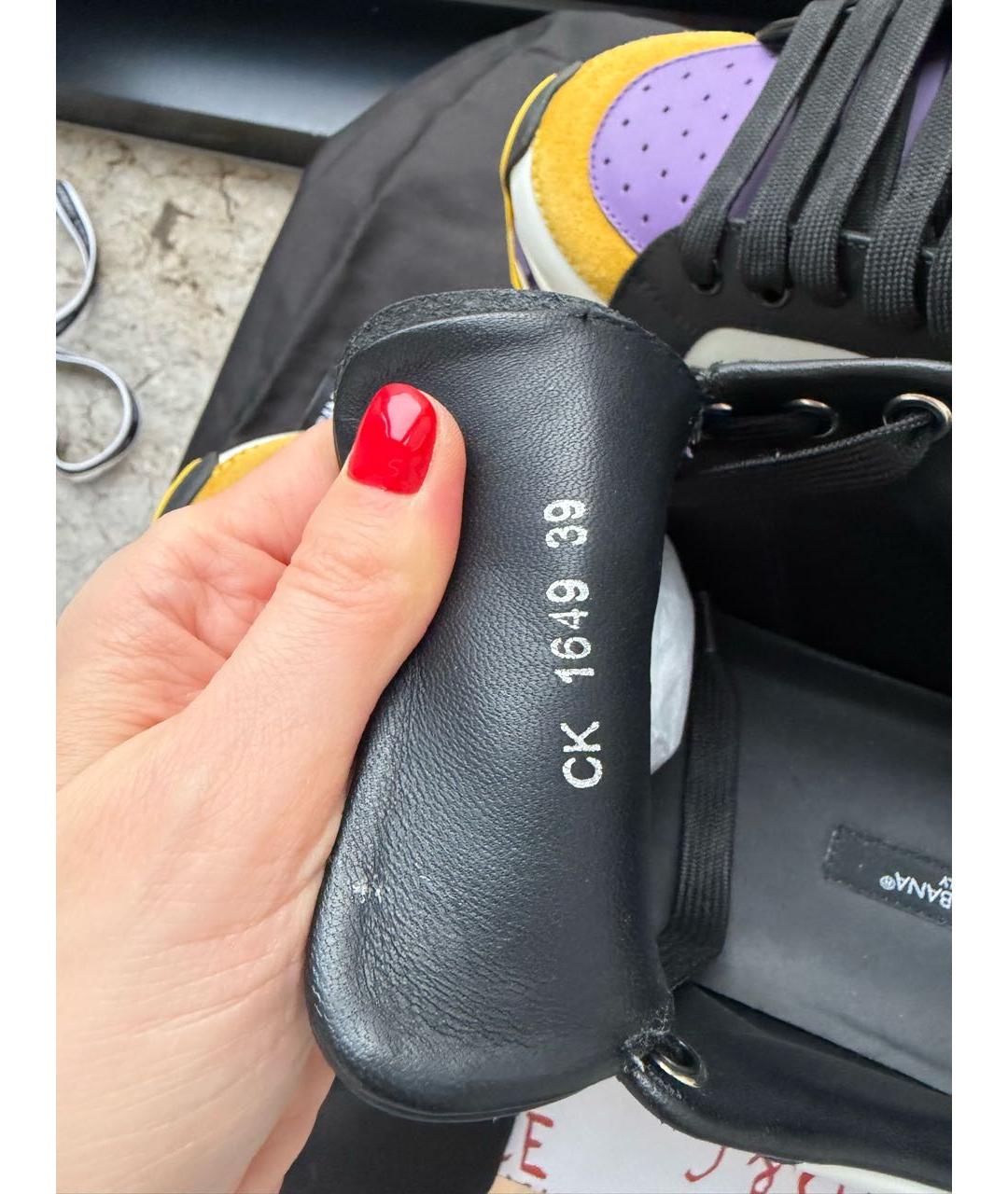 DOLCE&GABBANA Мульти кожаные кроссовки, фото 7