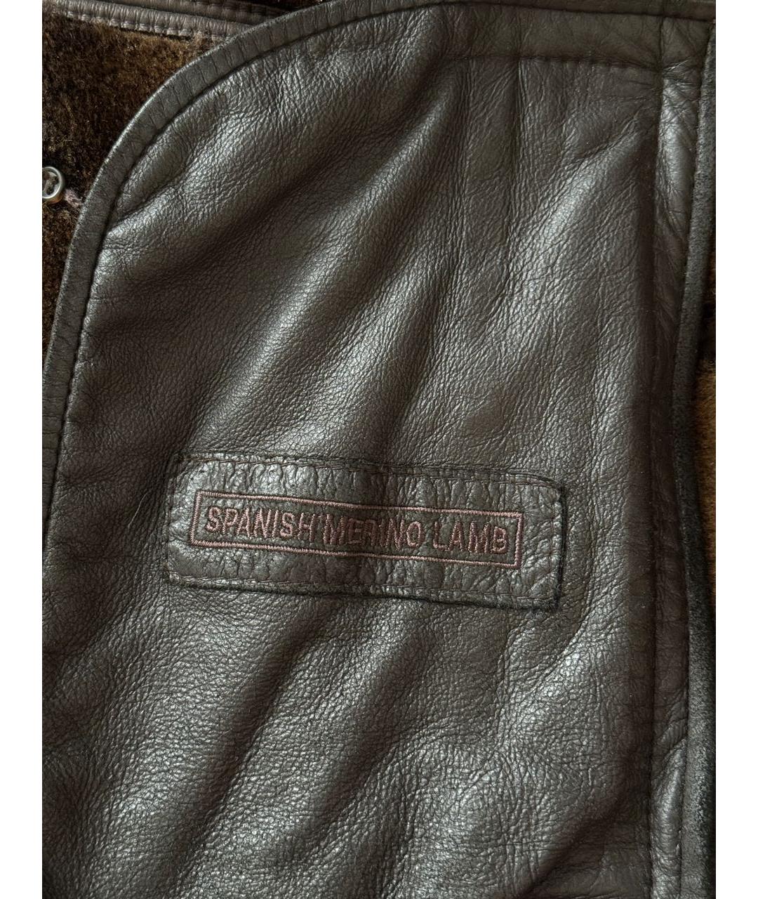 HUGO BOSS Коричневая кожаная дубленка/шуба, фото 8