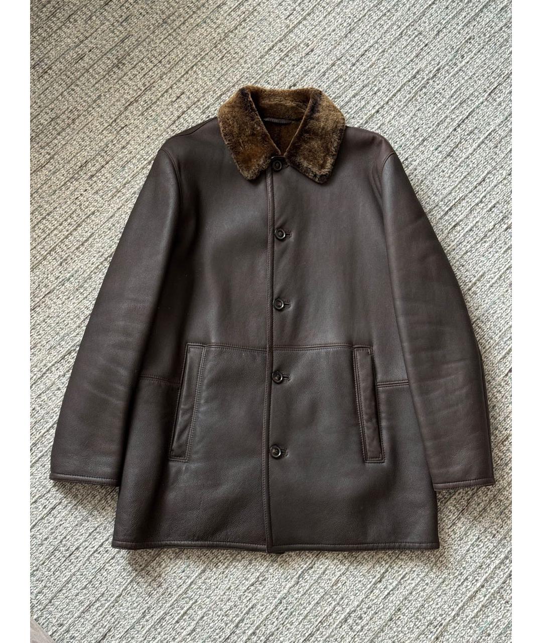 HUGO BOSS Коричневая кожаная дубленка/шуба, фото 9
