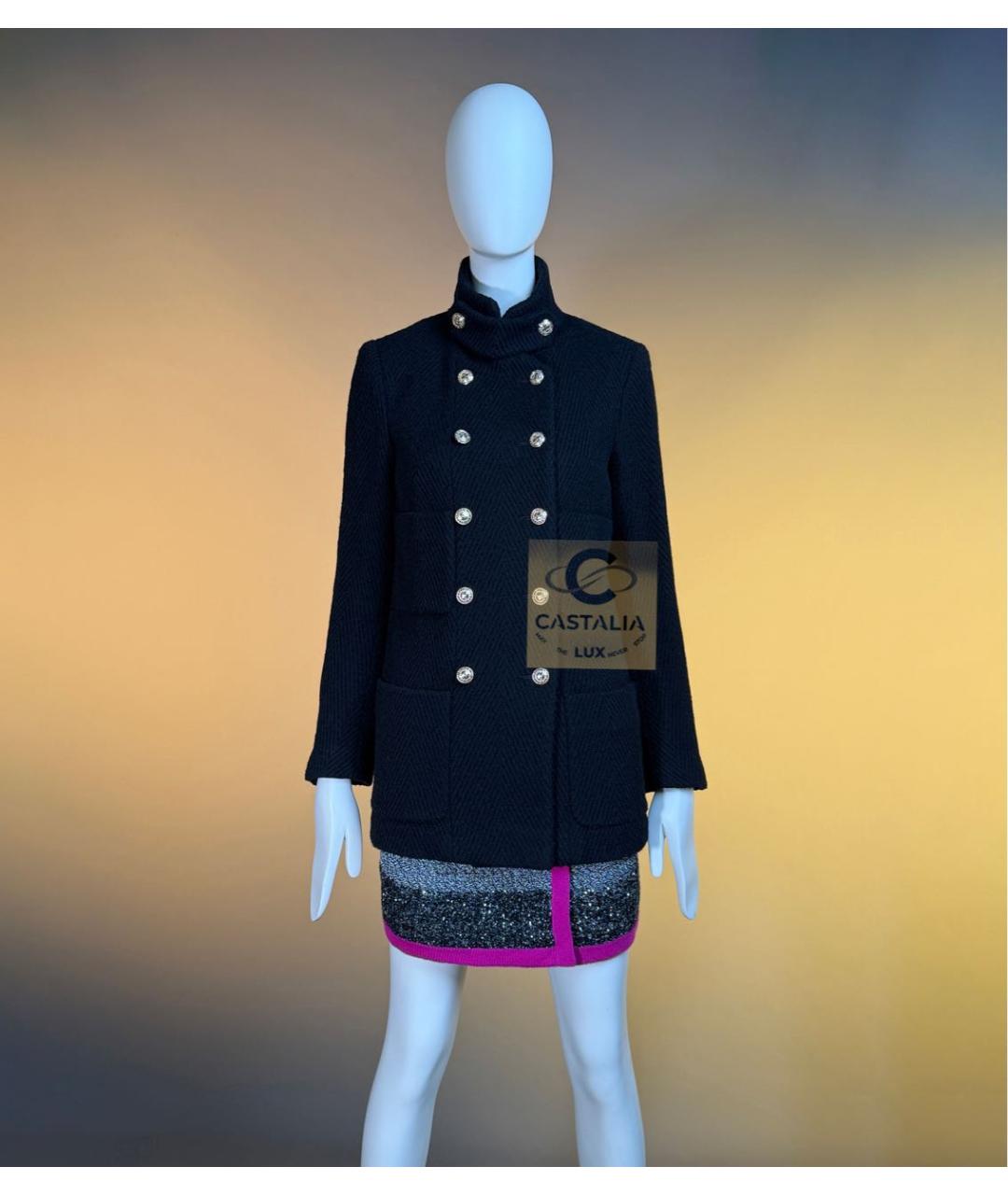 CHANEL Черный твидовый жакет/пиджак, фото 4