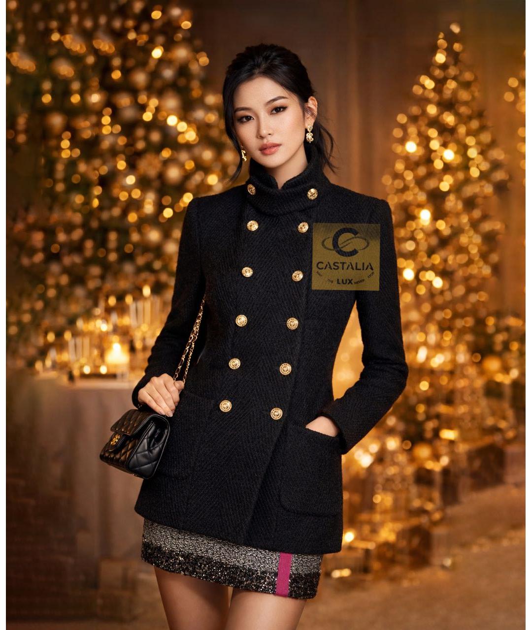 CHANEL Черный твидовый жакет/пиджак, фото 3