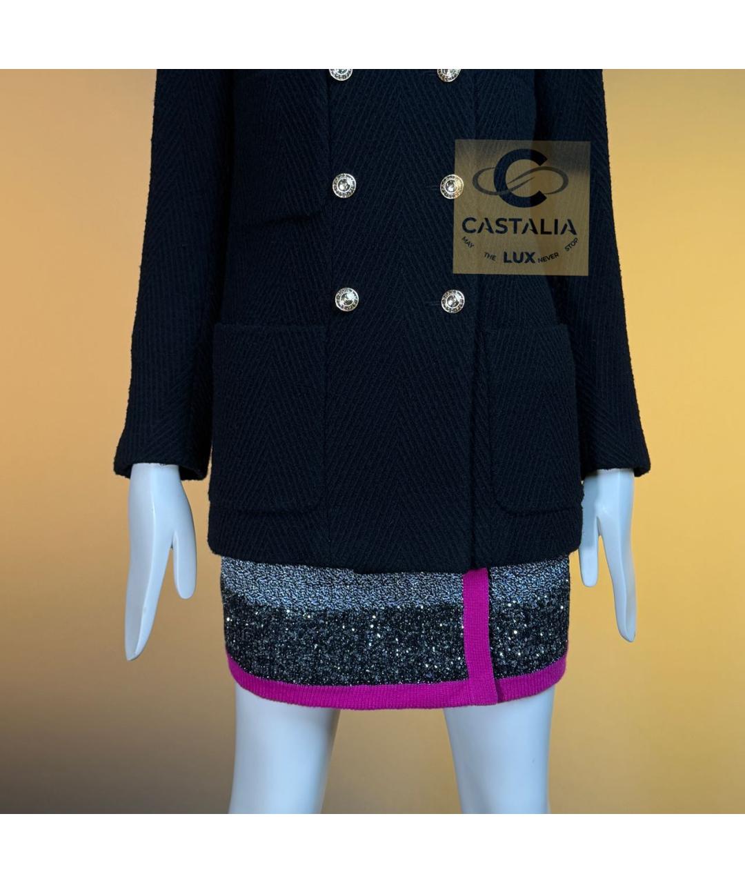 CHANEL Черный твидовый жакет/пиджак, фото 7