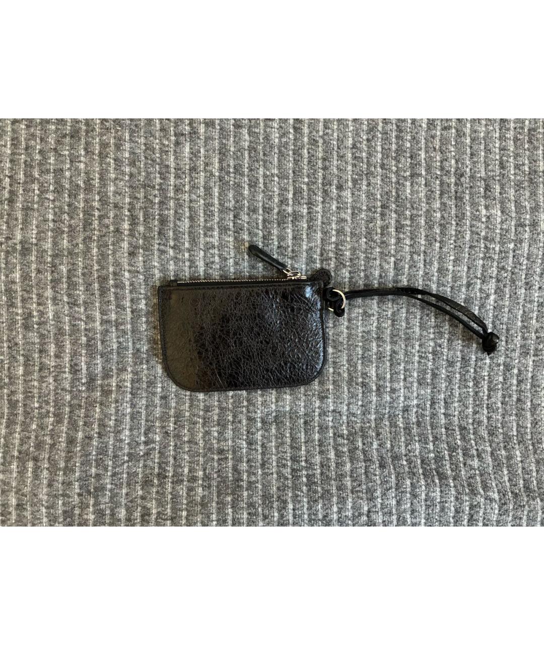 BALENCIAGA Черный кожаный кошелек, фото 2