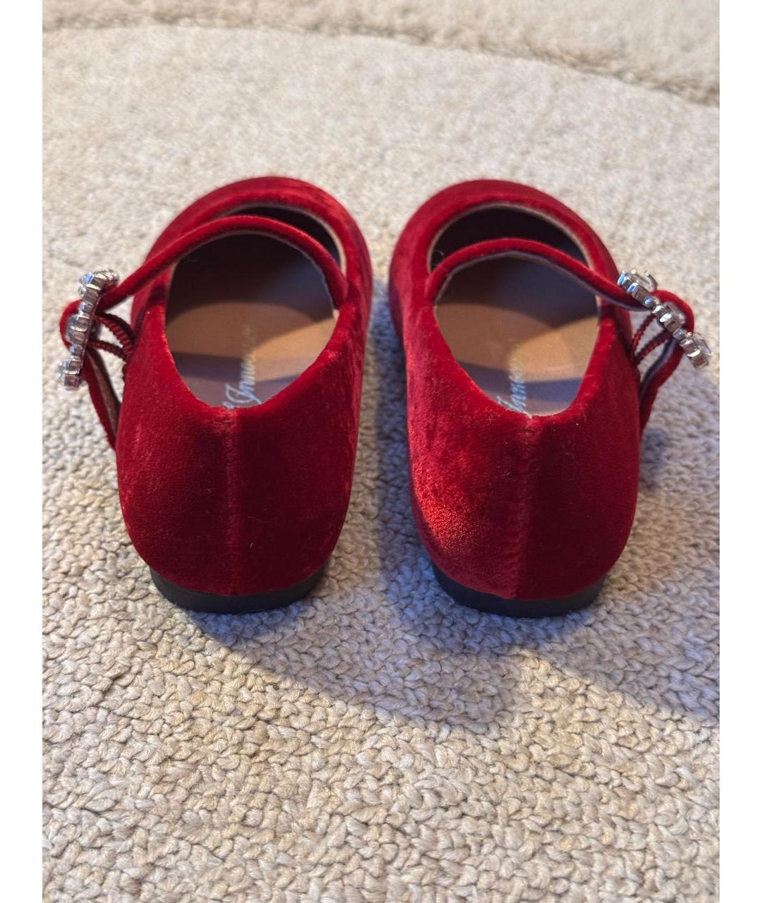 Age Of Innocence Красные бархатные балетки и туфли, фото 4