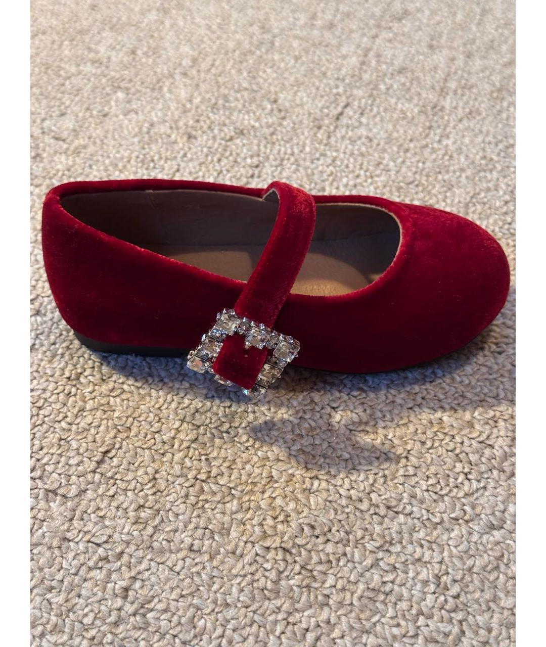 Age Of Innocence Красные бархатные балетки и туфли, фото 5