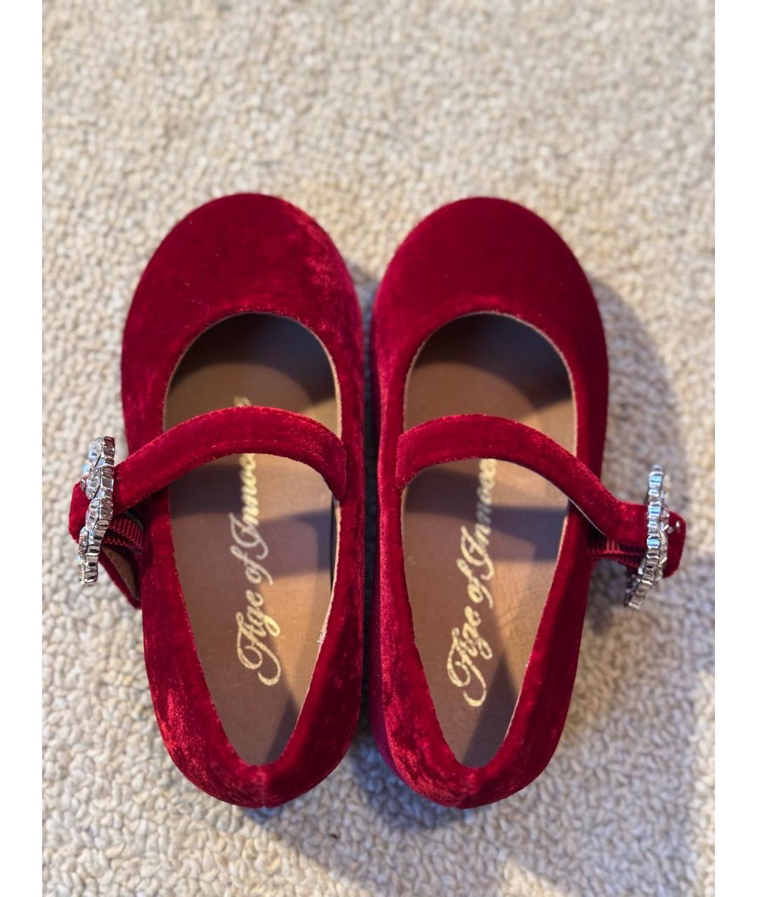 Age Of Innocence Красные бархатные балетки и туфли, фото 3