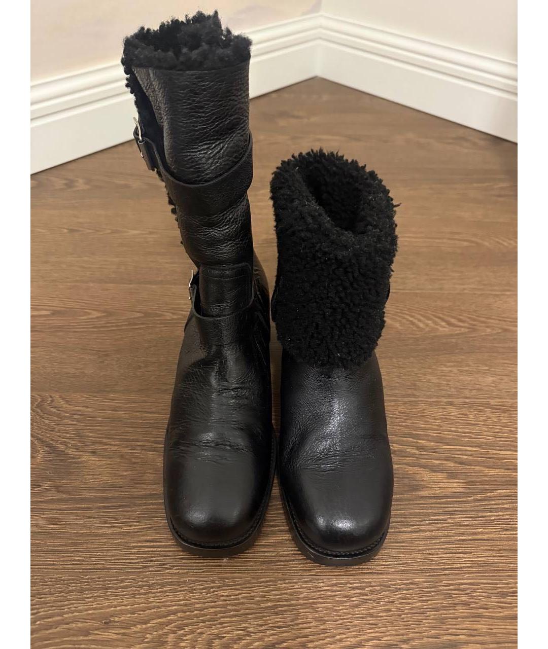 CHRISTIAN DIOR Черные кожаные ботинки, фото 2