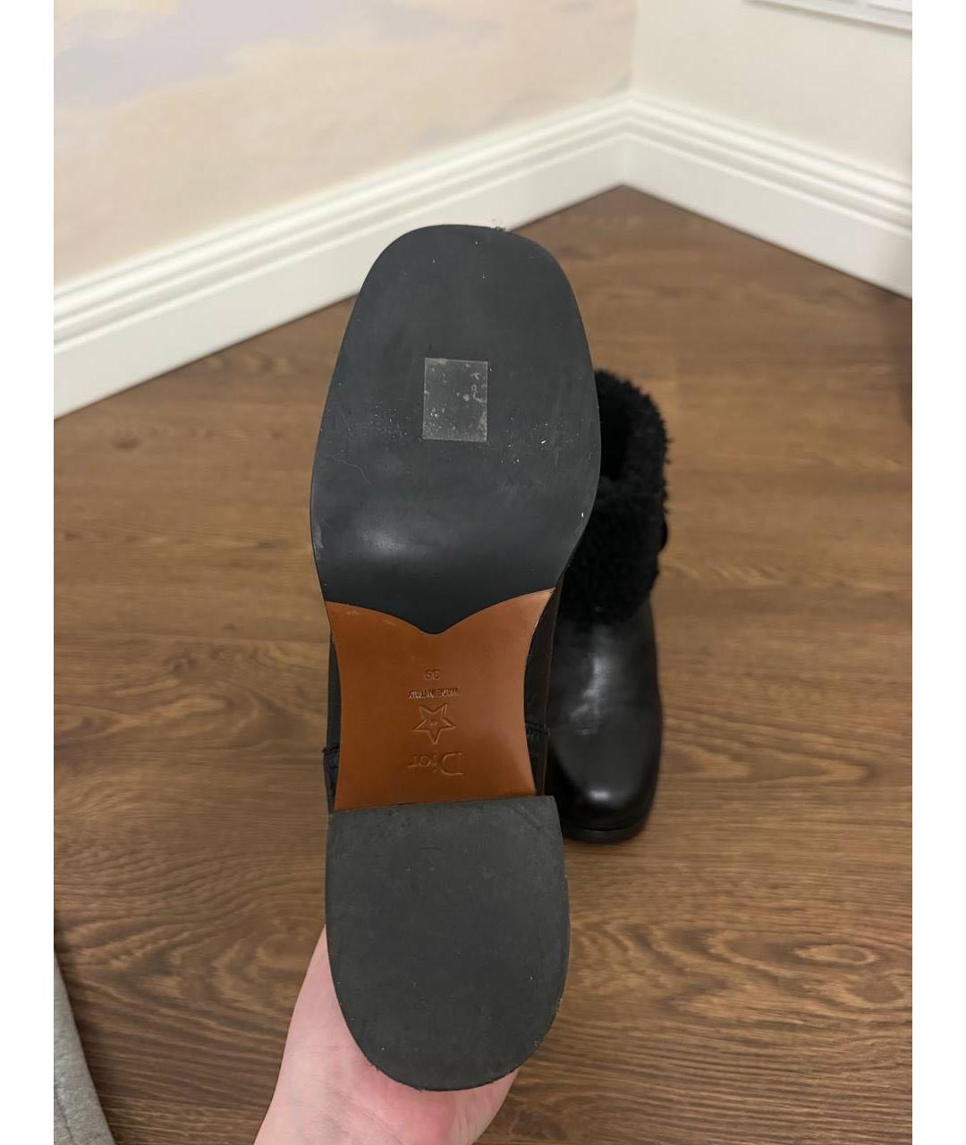 CHRISTIAN DIOR Черные кожаные ботинки, фото 3