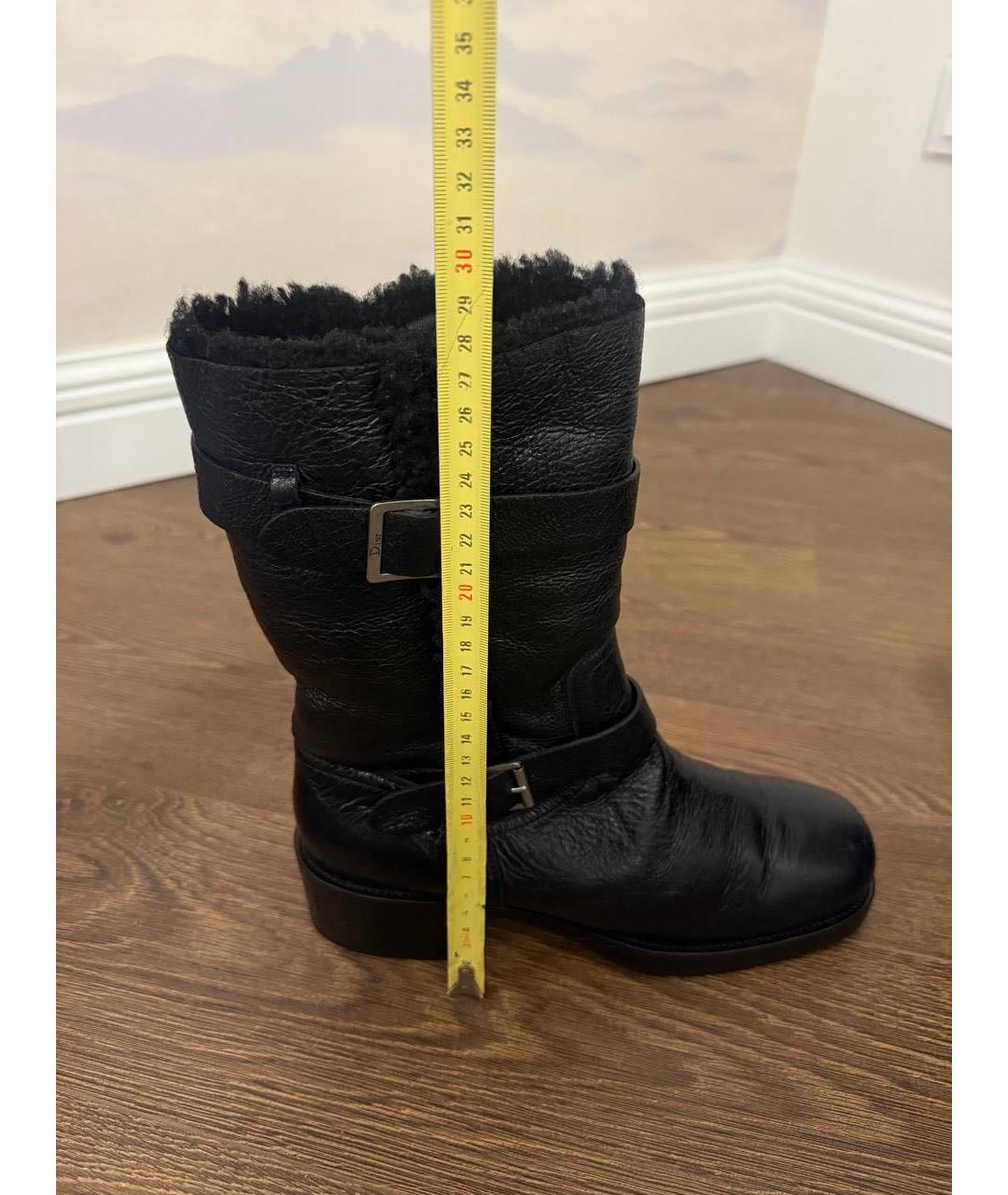 CHRISTIAN DIOR Черные кожаные ботинки, фото 4