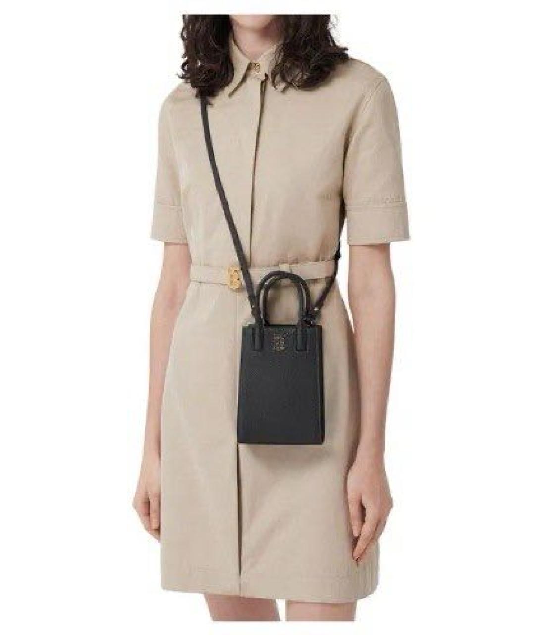 BURBERRY Черная кожаная сумка через плечо, фото 3