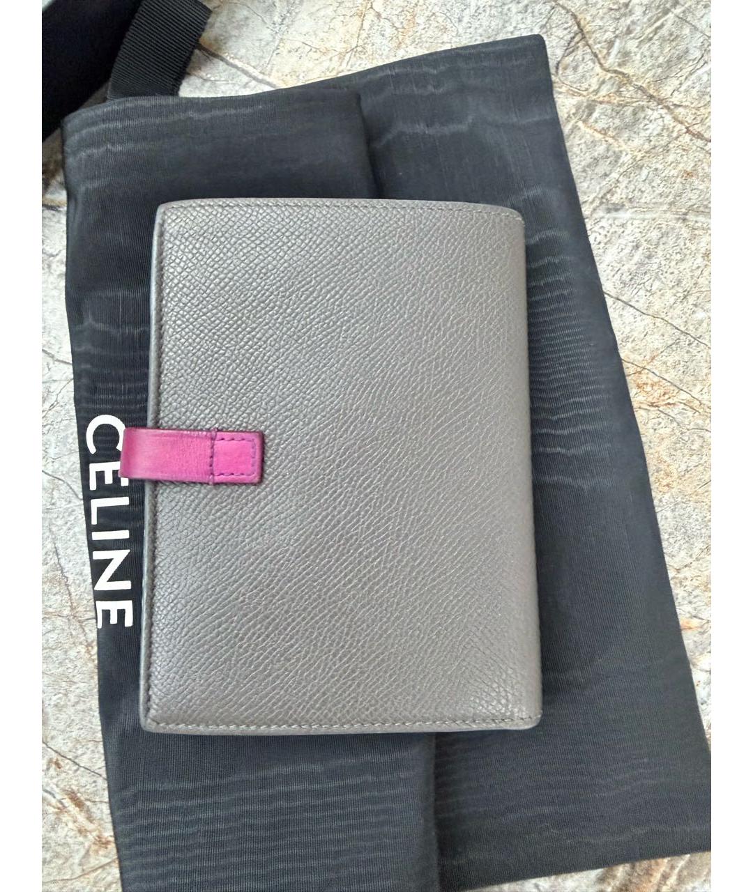 CELINE Серый кожаный кошелек, фото 3