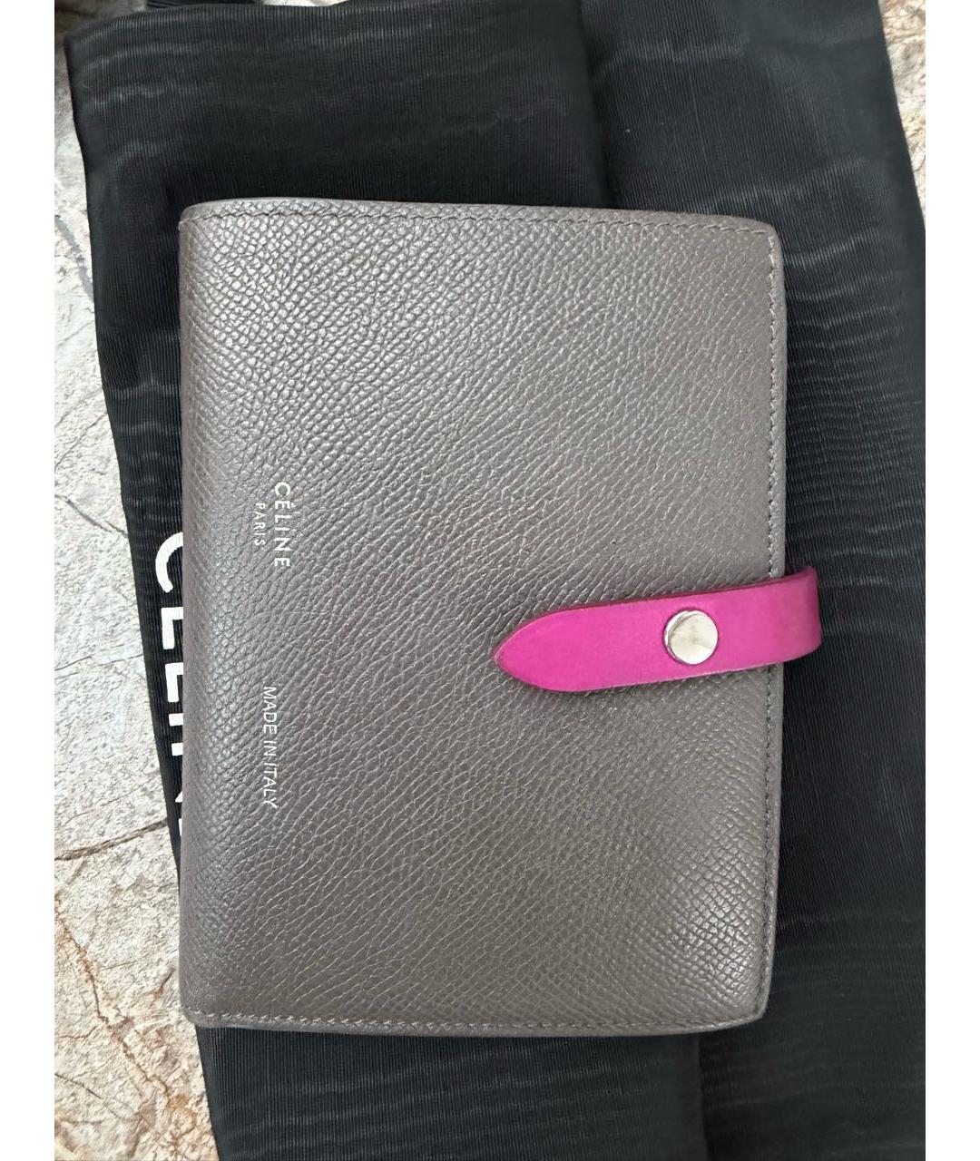 CELINE Серый кожаный кошелек, фото 6