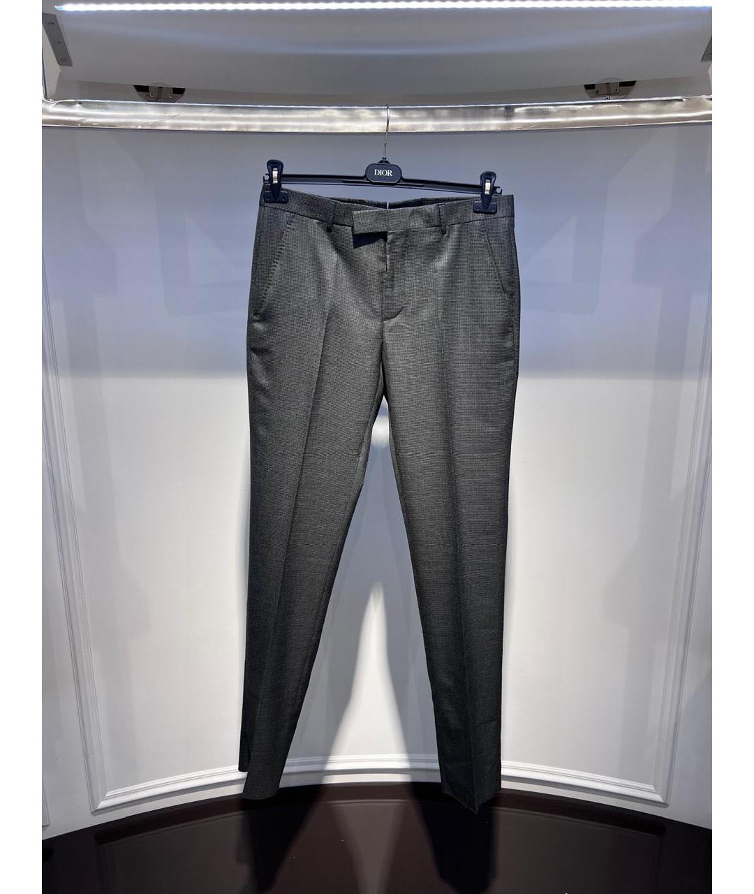 CHRISTIAN DIOR Серые классические брюки, фото 3