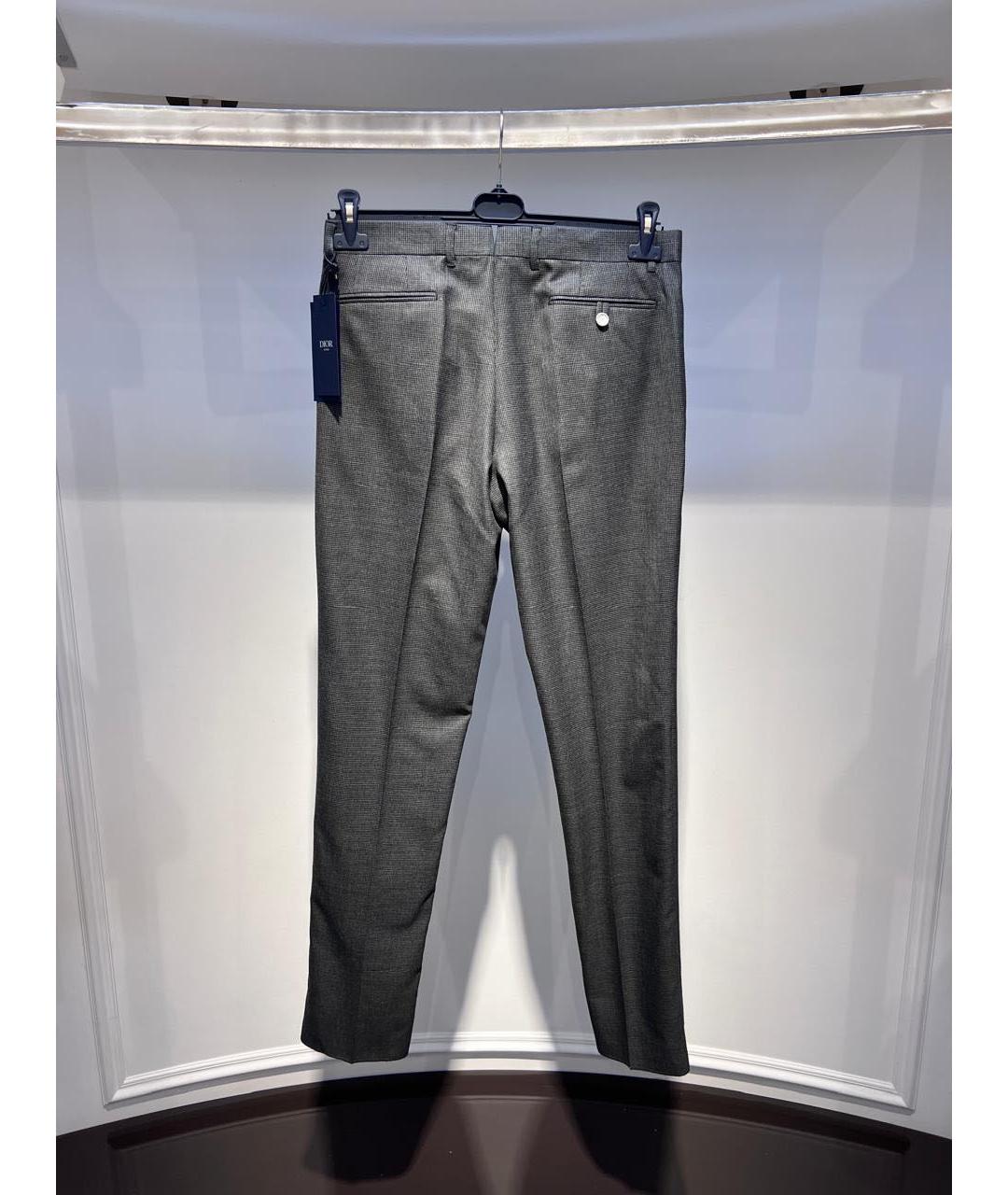 CHRISTIAN DIOR Серые классические брюки, фото 2