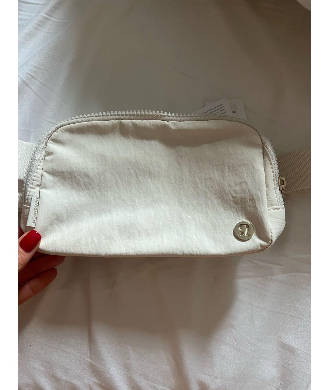 Lululemon Бежевая тканевая поясная сумка, фото 4