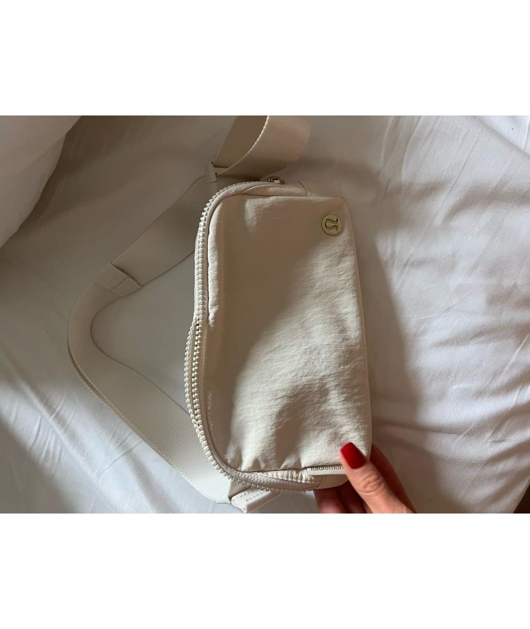 Lululemon Бежевая тканевая поясная сумка, фото 3