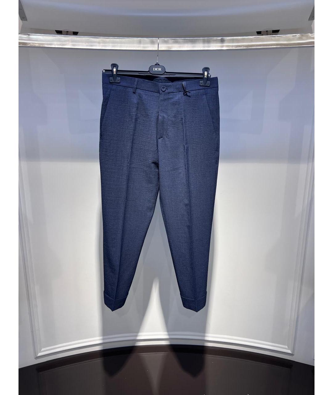 CHRISTIAN DIOR Синие классические брюки, фото 3