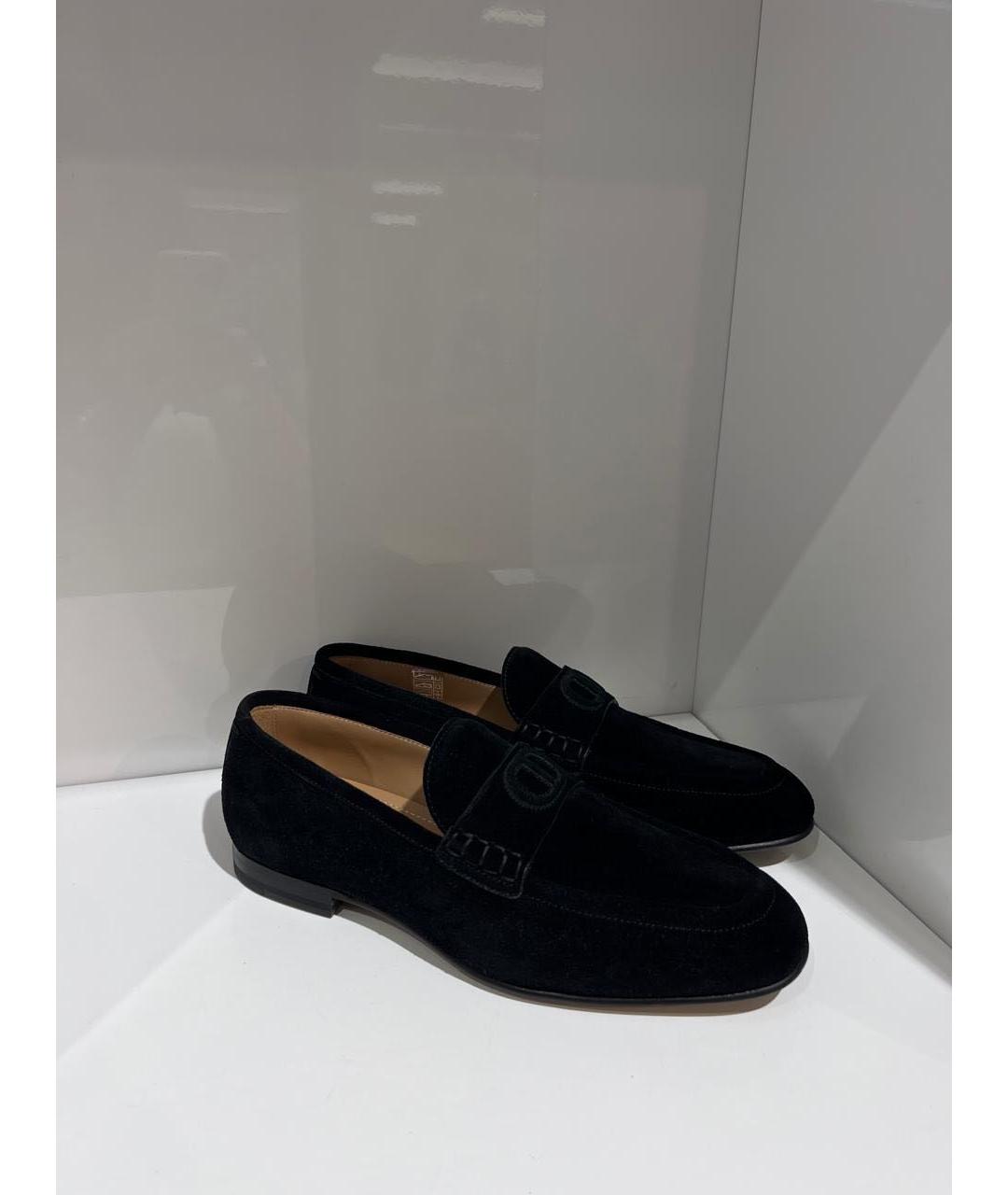 CHRISTIAN DIOR Черные замшевые лоферы, фото 3