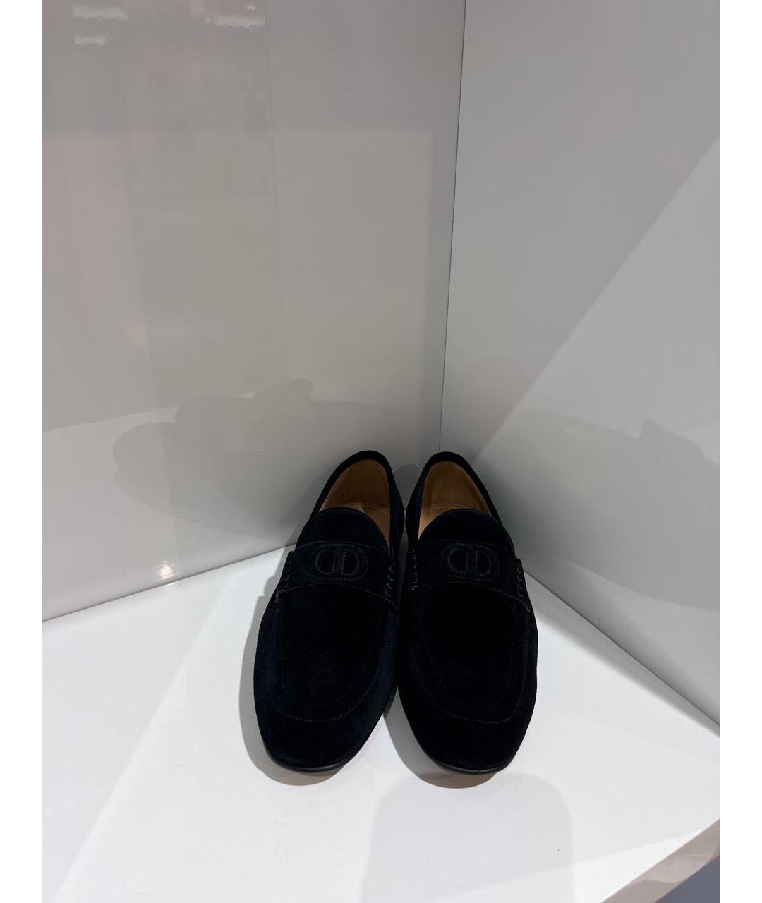 CHRISTIAN DIOR Черные замшевые лоферы, фото 2