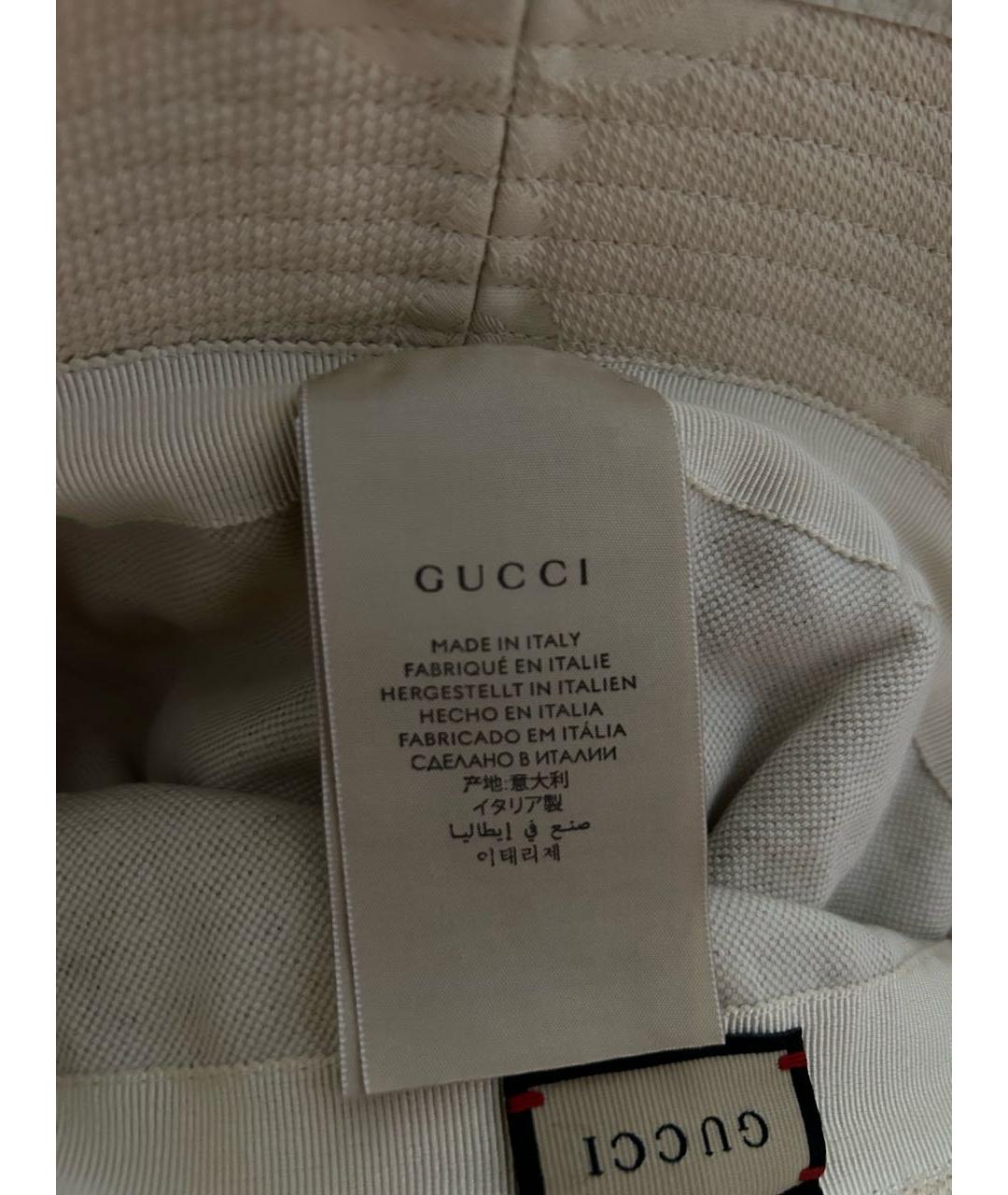 GUCCI Бежевая хлопковая панама, фото 5