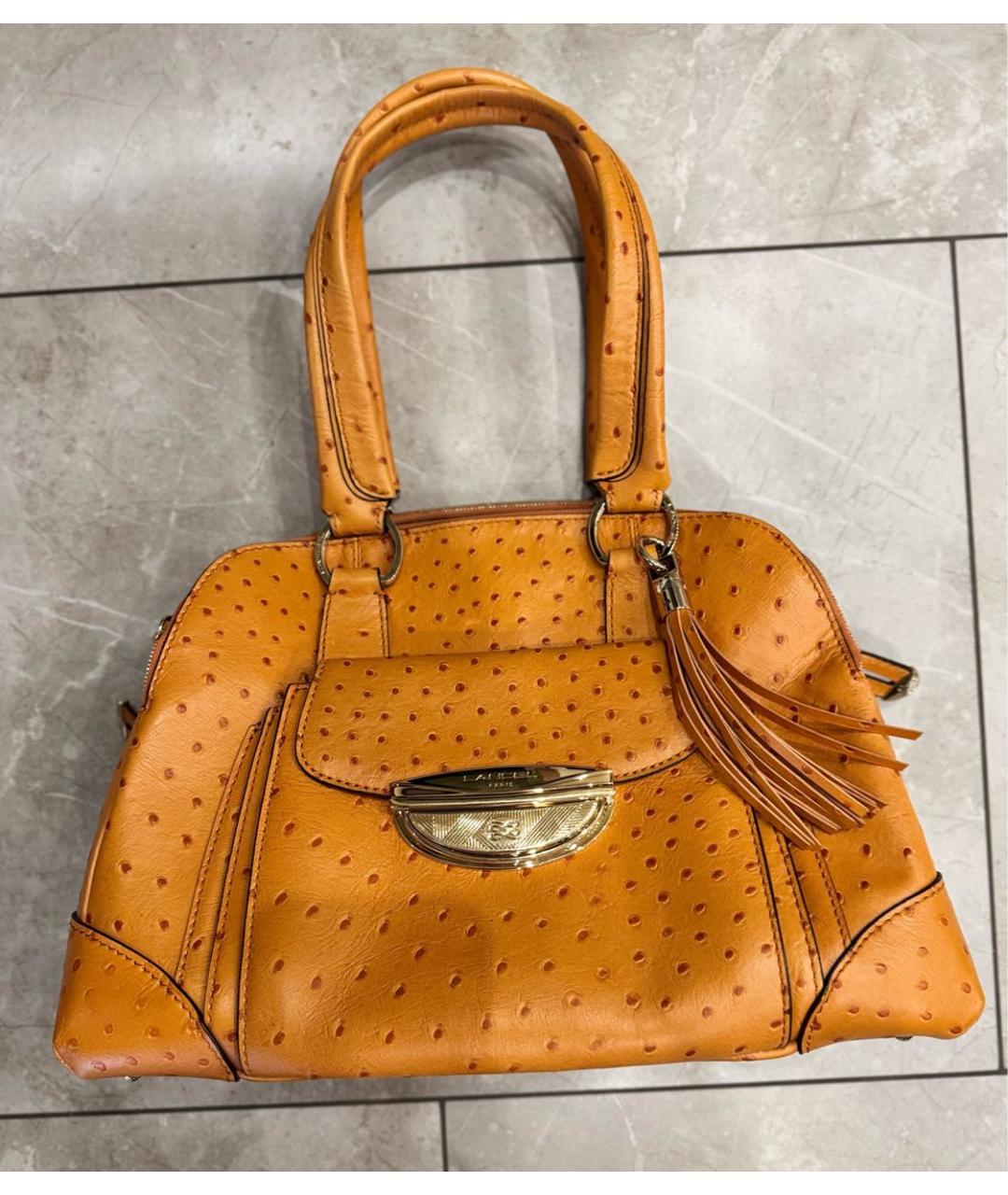 LANCEL Оранжевая сумка тоут из экзотической кожи, фото 2
