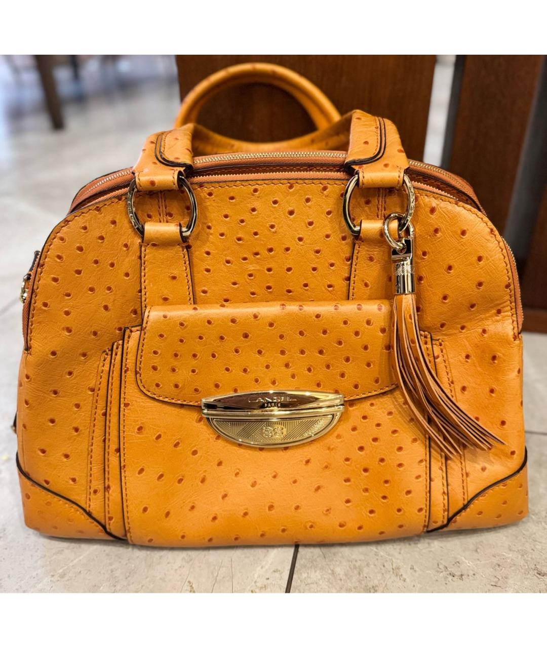 LANCEL Оранжевая сумка тоут из экзотической кожи, фото 4