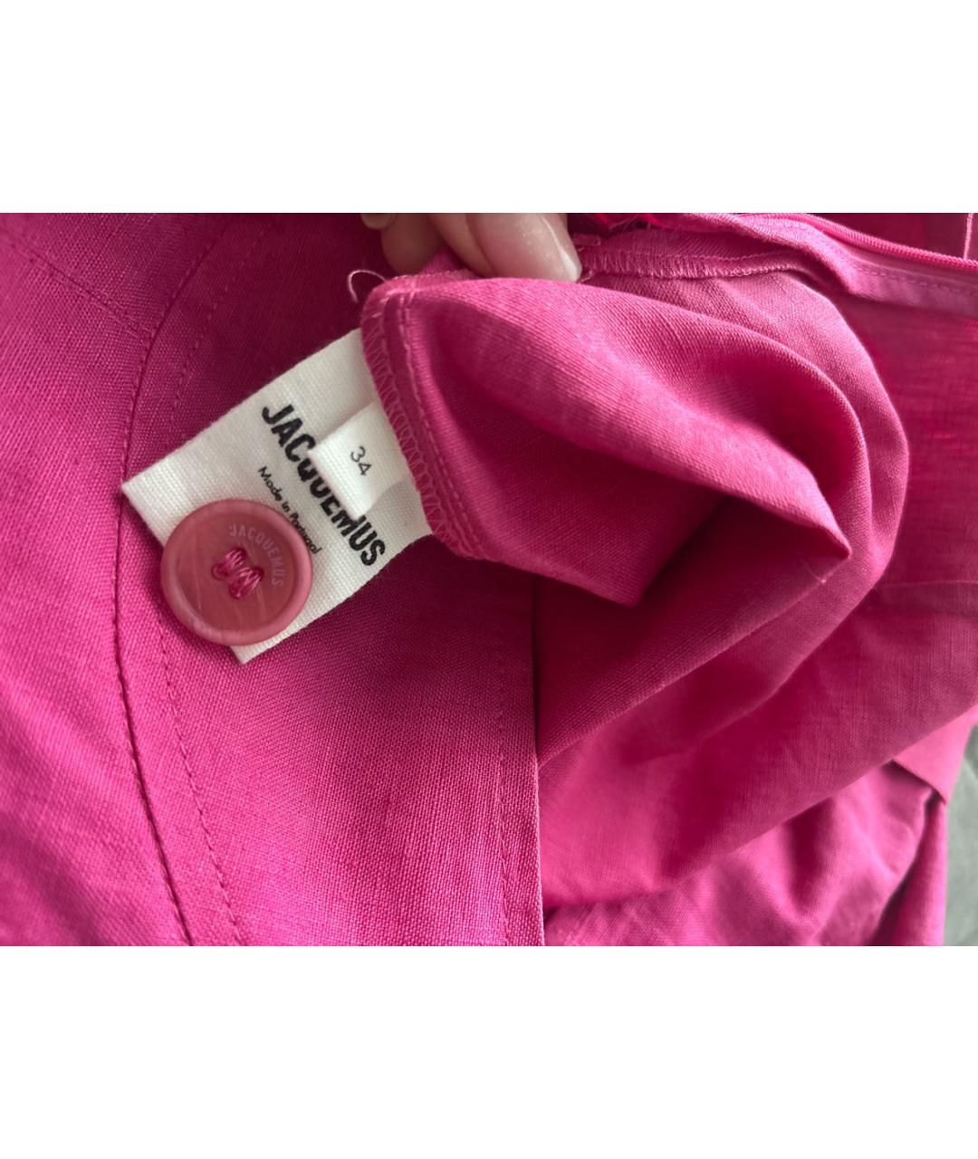 JACQUEMUS Розовая льняная юбка макси, фото 7