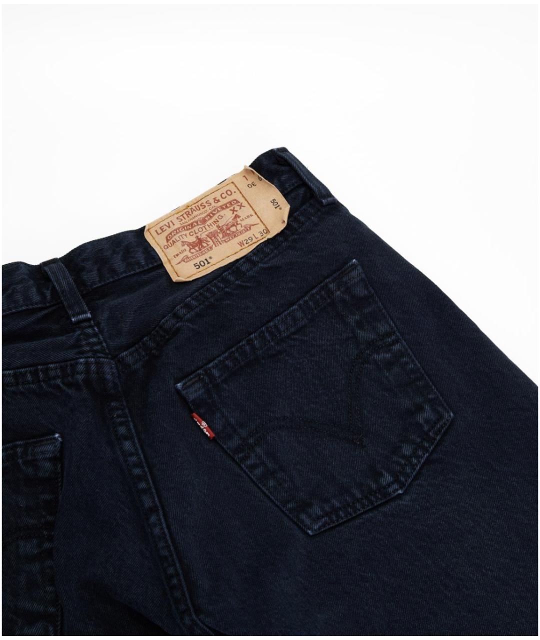 LEVI'S Темно-синие хлопковые прямые джинсы, фото 4
