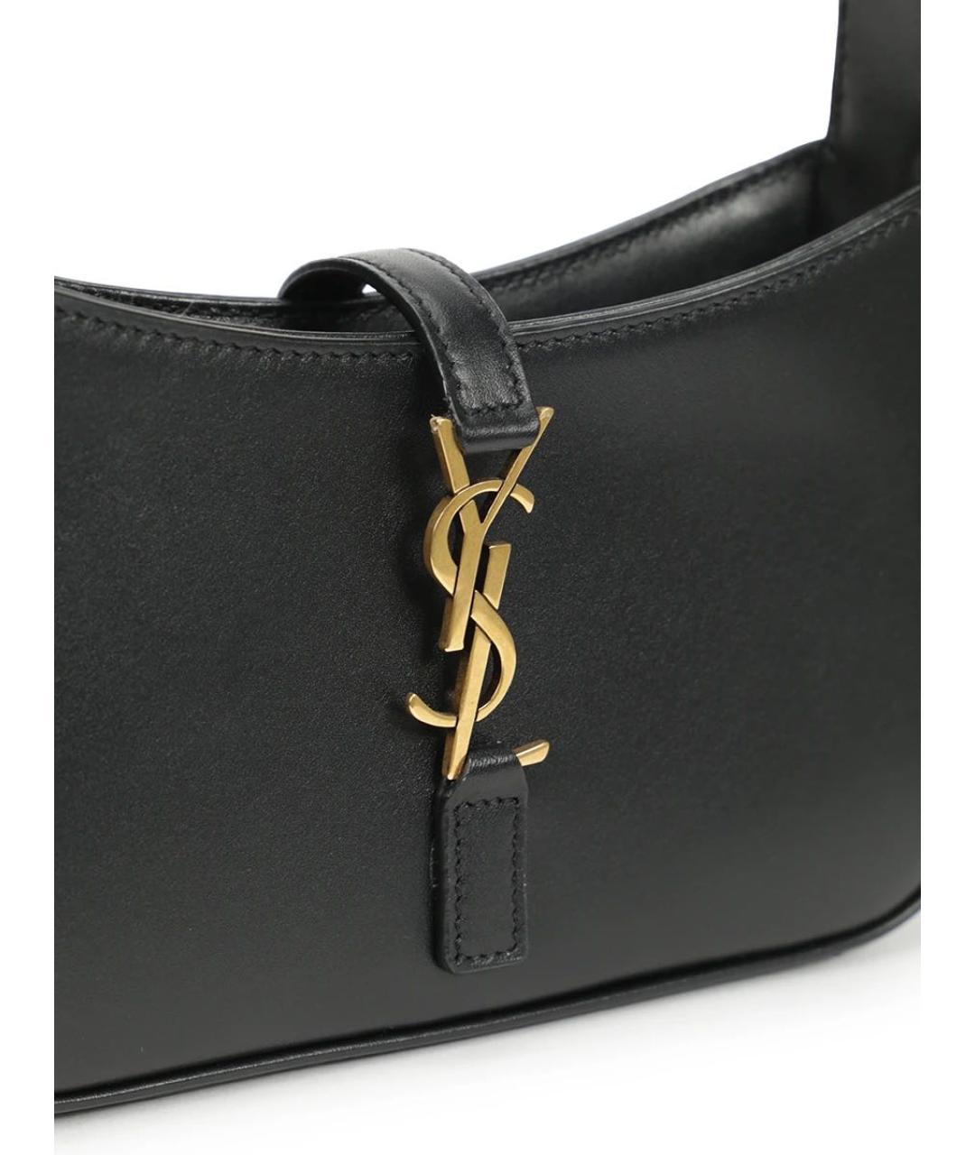 SAINT LAURENT Черная кожаная сумка с короткими ручками, фото 2