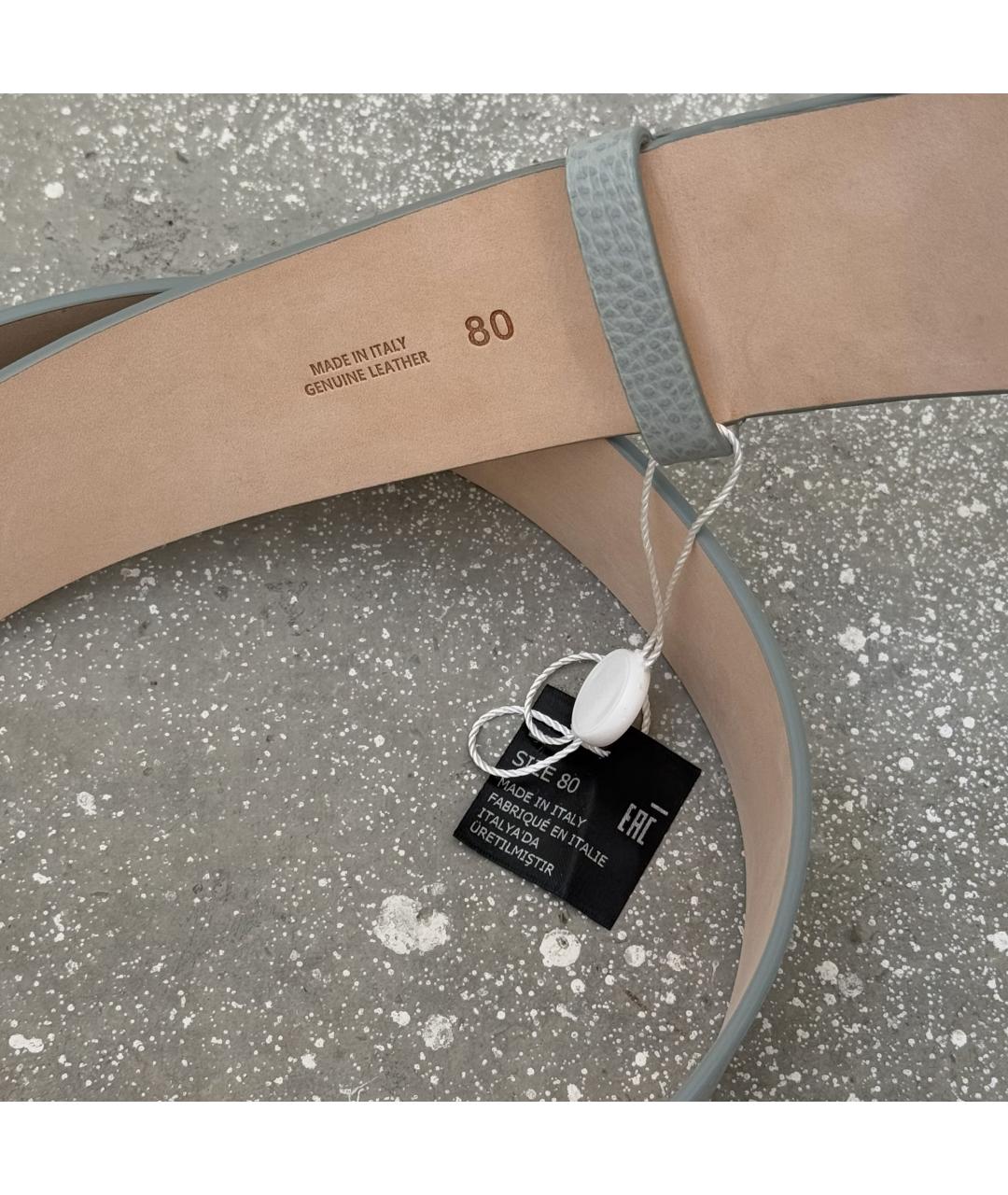 MAISON MARGIELA Серый кожаный ремень, фото 3