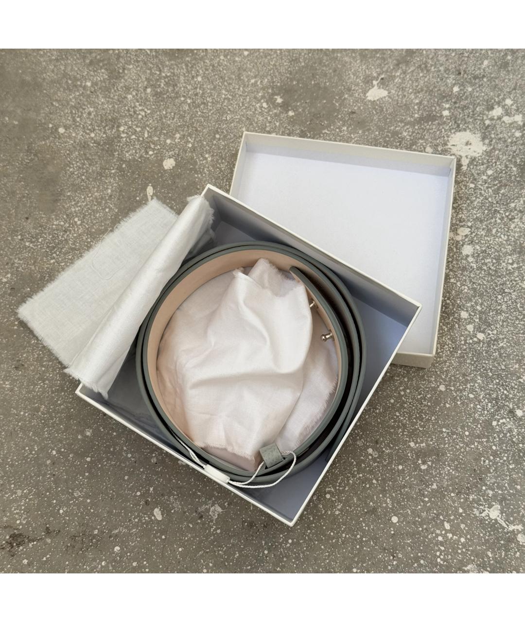 MAISON MARGIELA Серый кожаный ремень, фото 7