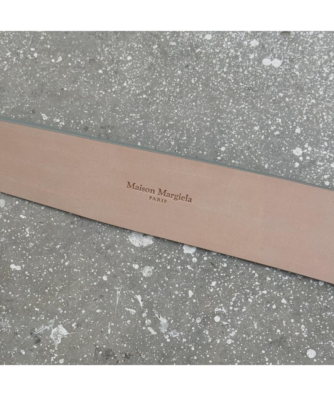 MAISON MARGIELA Серый кожаный ремень, фото 6